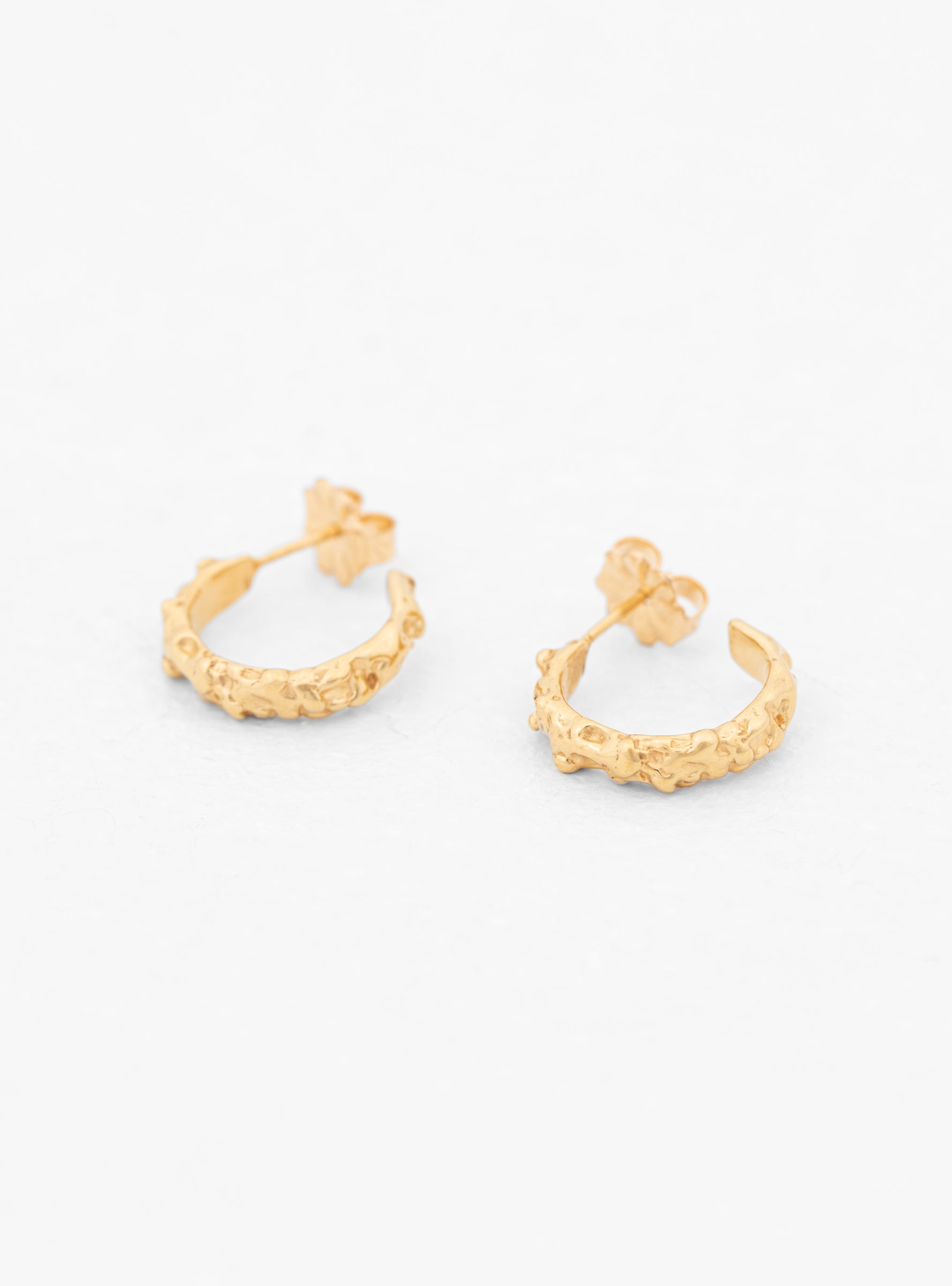  Faris Roca Small Gold-Plated Bronze Hoop Earrings