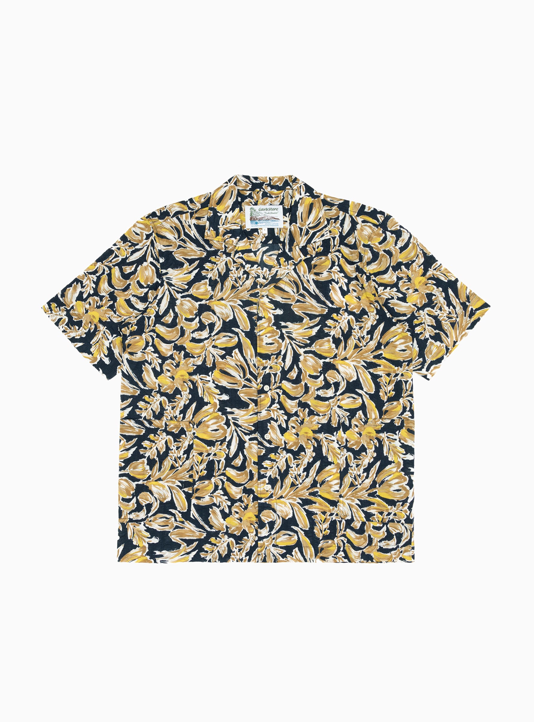  Garbstore Kabana Shirt Blue Floral - Size: XL