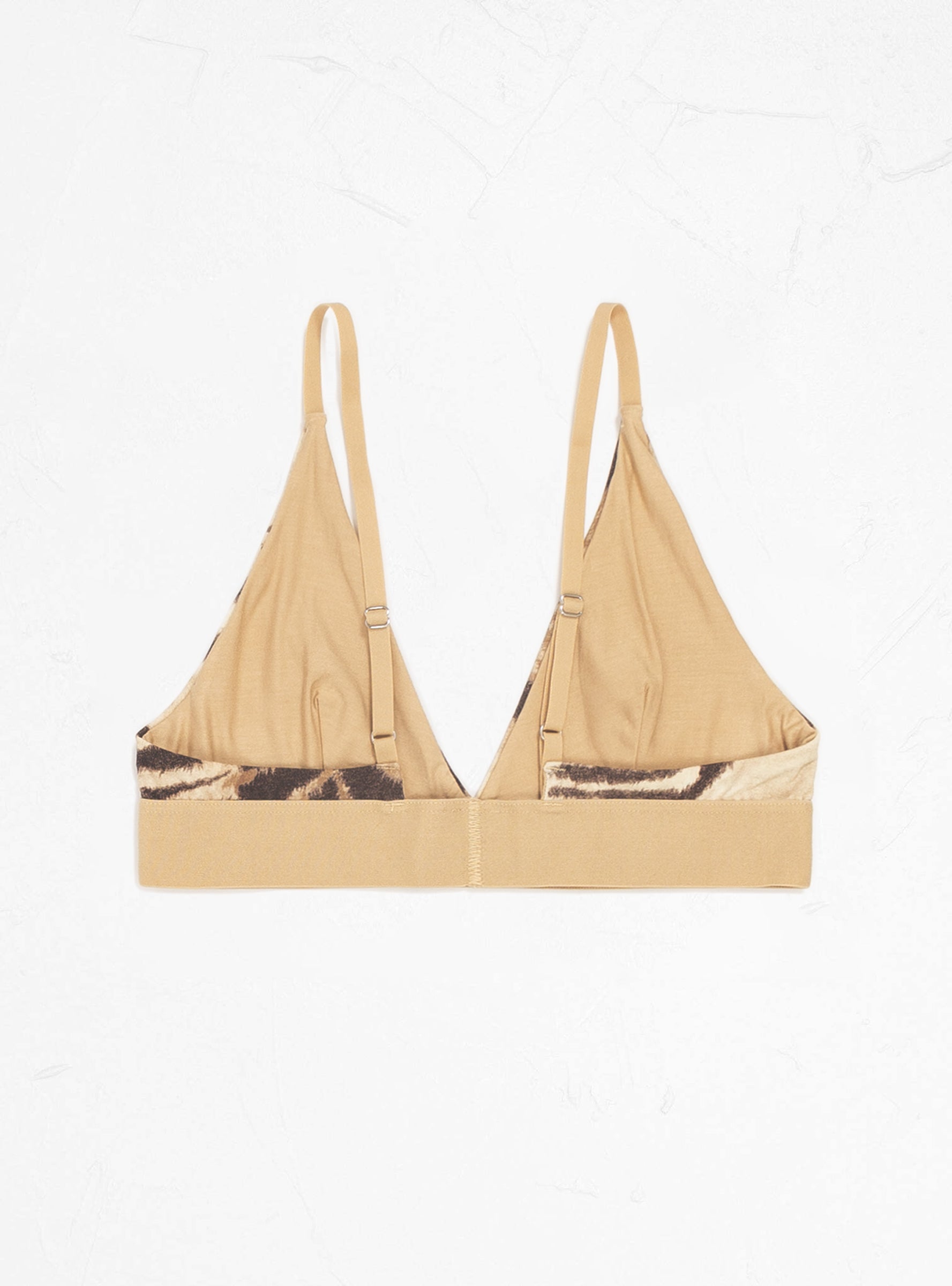  Baserange Triangle Bra Beige & Brown Tiger Print - Size: Small