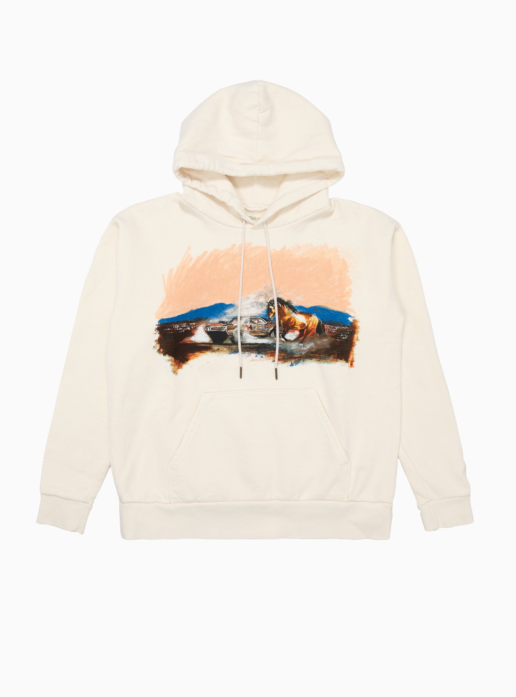  One of These Days Mustang Hoodie Bone White