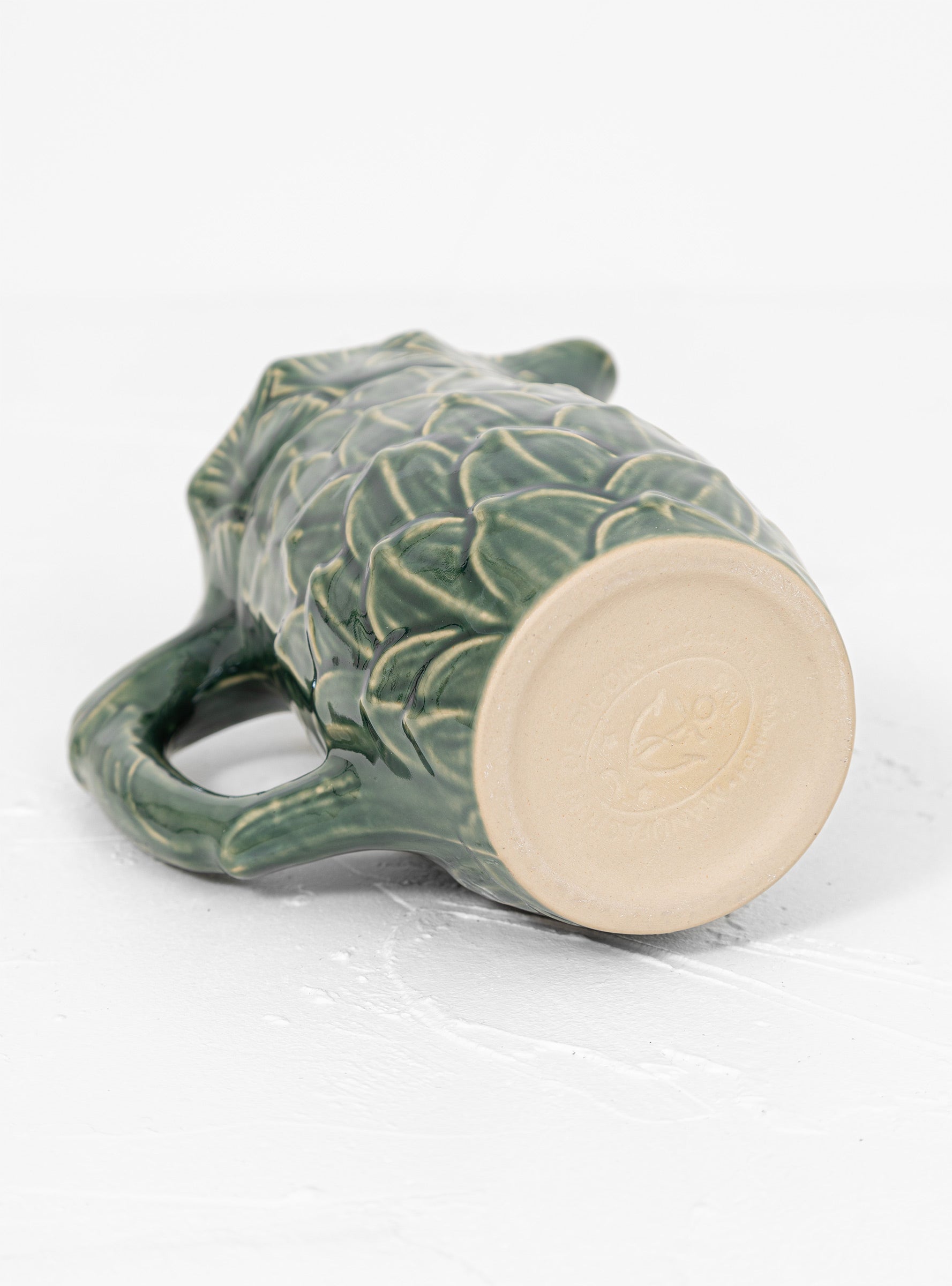  Manufacture de Digoin Leaf Pitcher Green