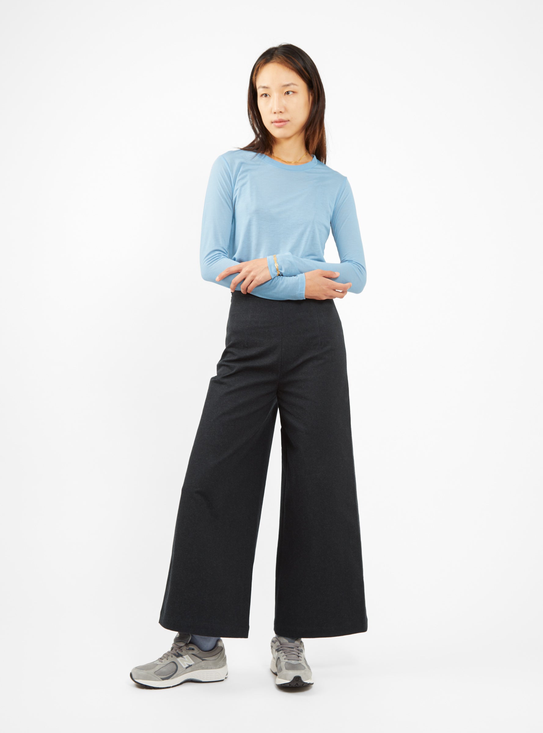  7115 by Szeki Signature Wide-Leg Trousers Navy