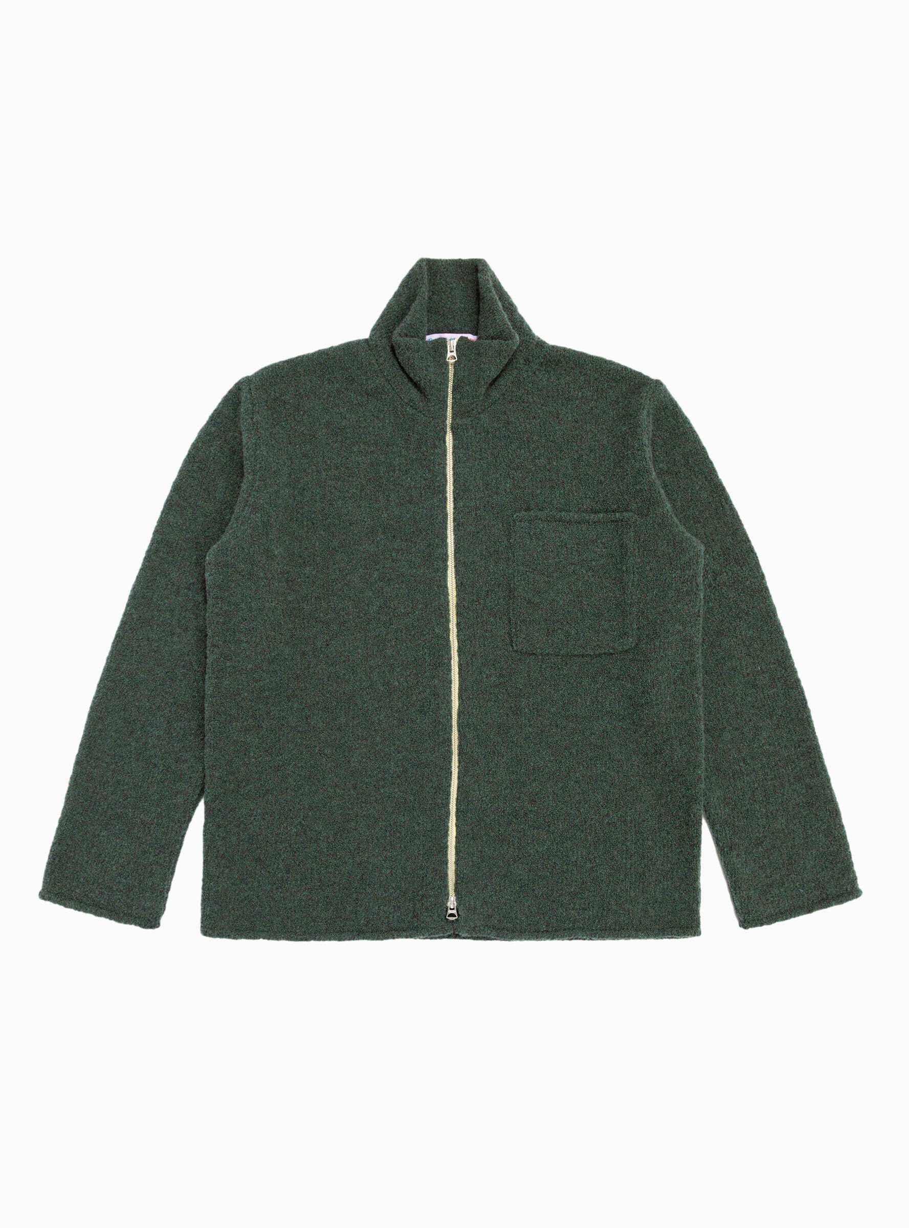  The English Difference Boucle Zip Up Cardigan Green