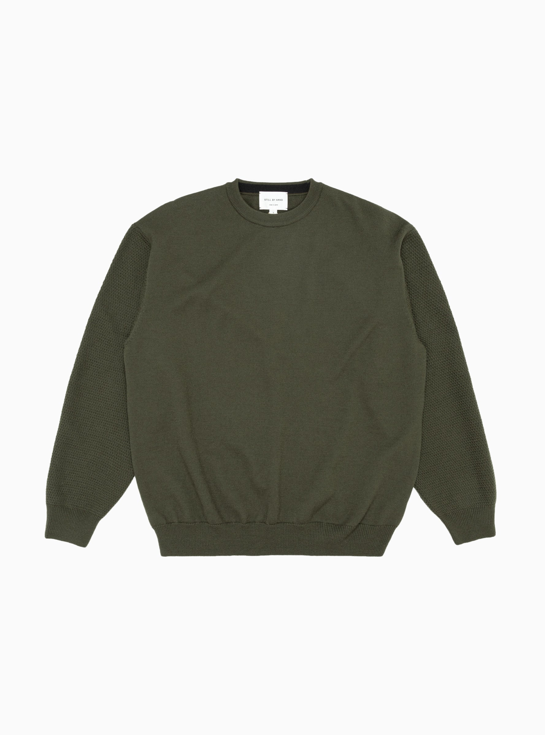  Still By Hand 10G Patterned Sweater Olive