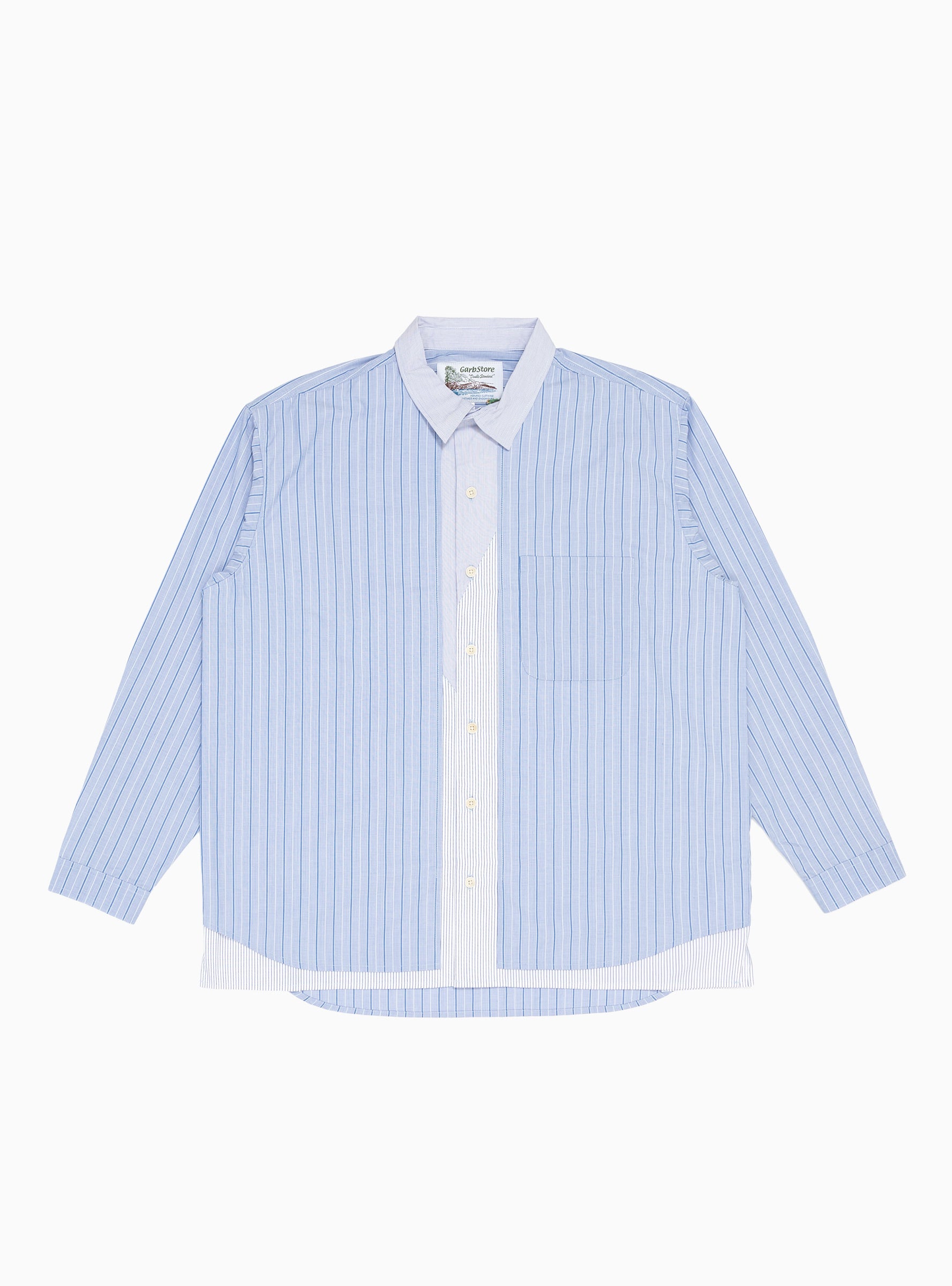  Garbstore Double Shirt Blue Stripe - Size: Small