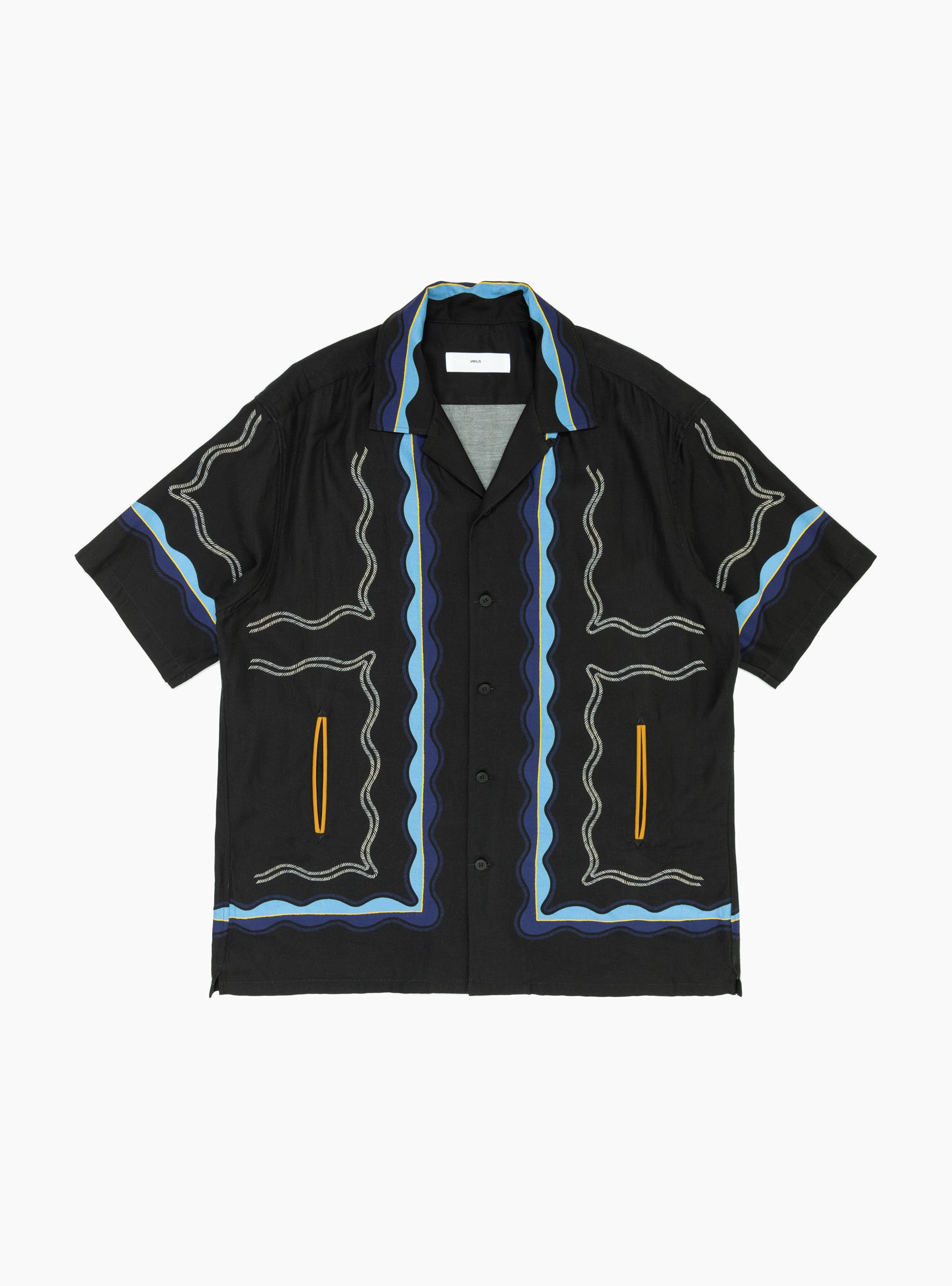  TOGA VIRILIS Panel Print Shirt Black - Size: XL