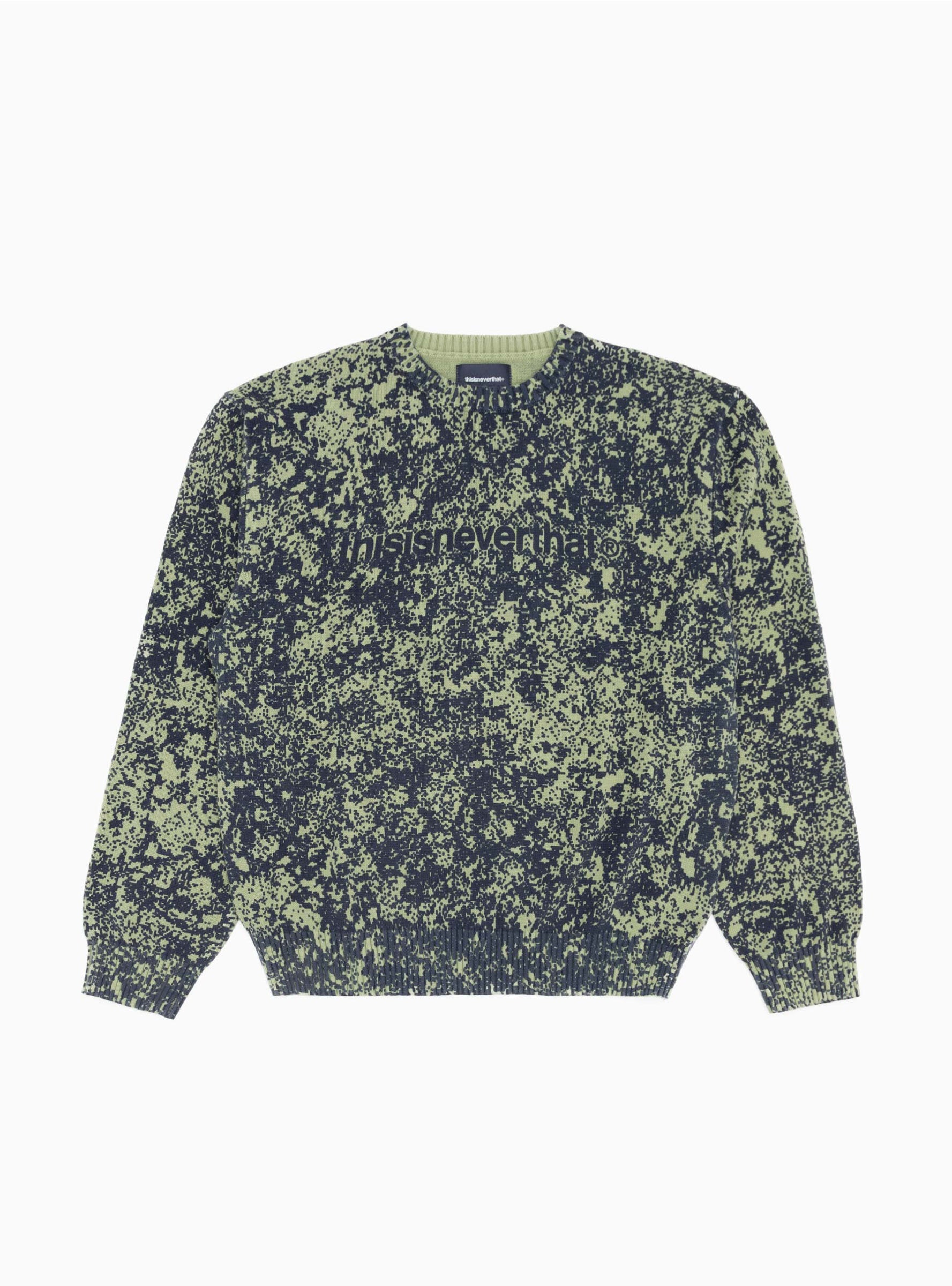  thisisneverthat Pixel Sweater Green & Navy