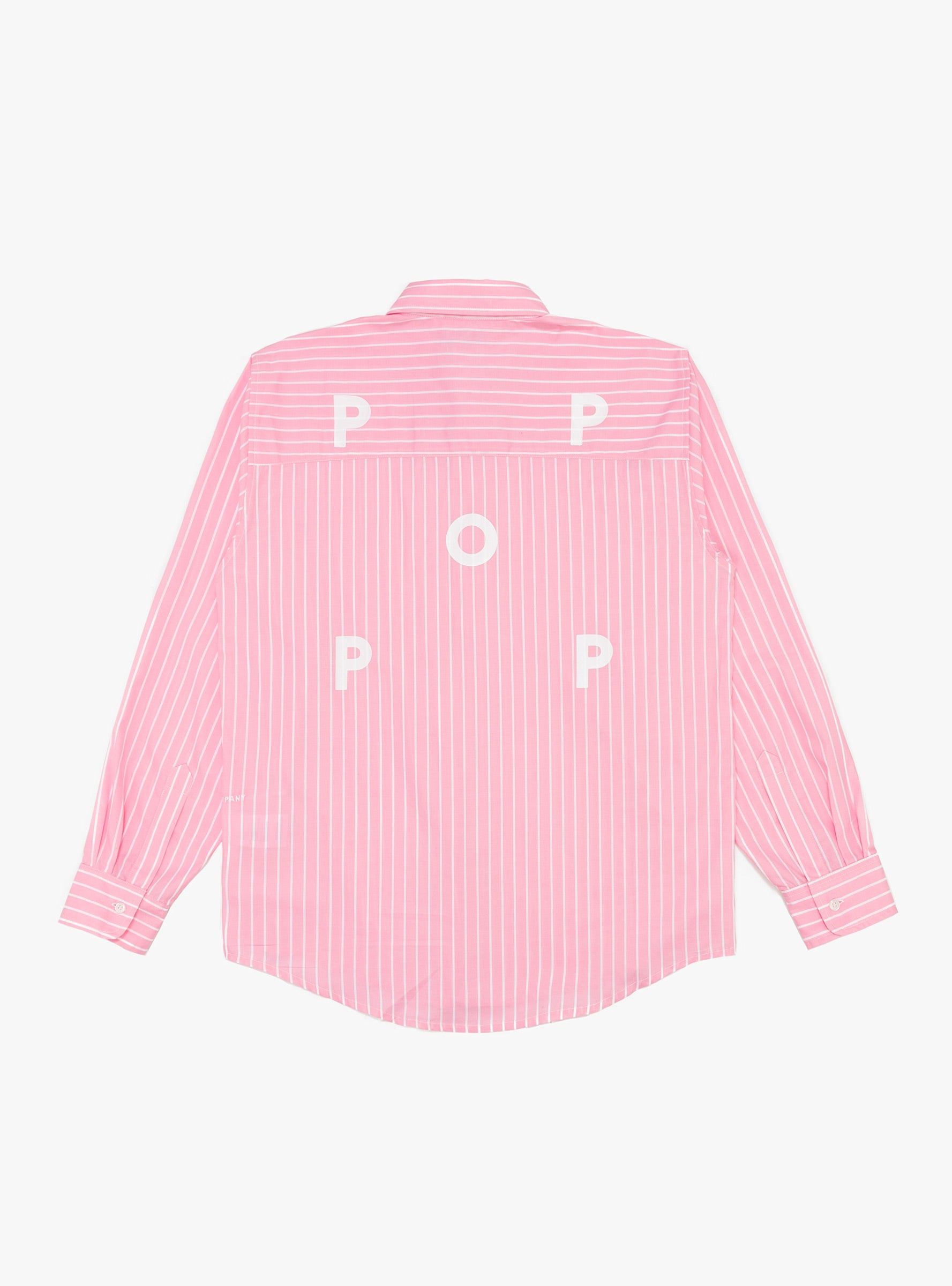 Pop Trading Company Pop Trading Company Logo Striped Shirt Pink - Size: Medium
