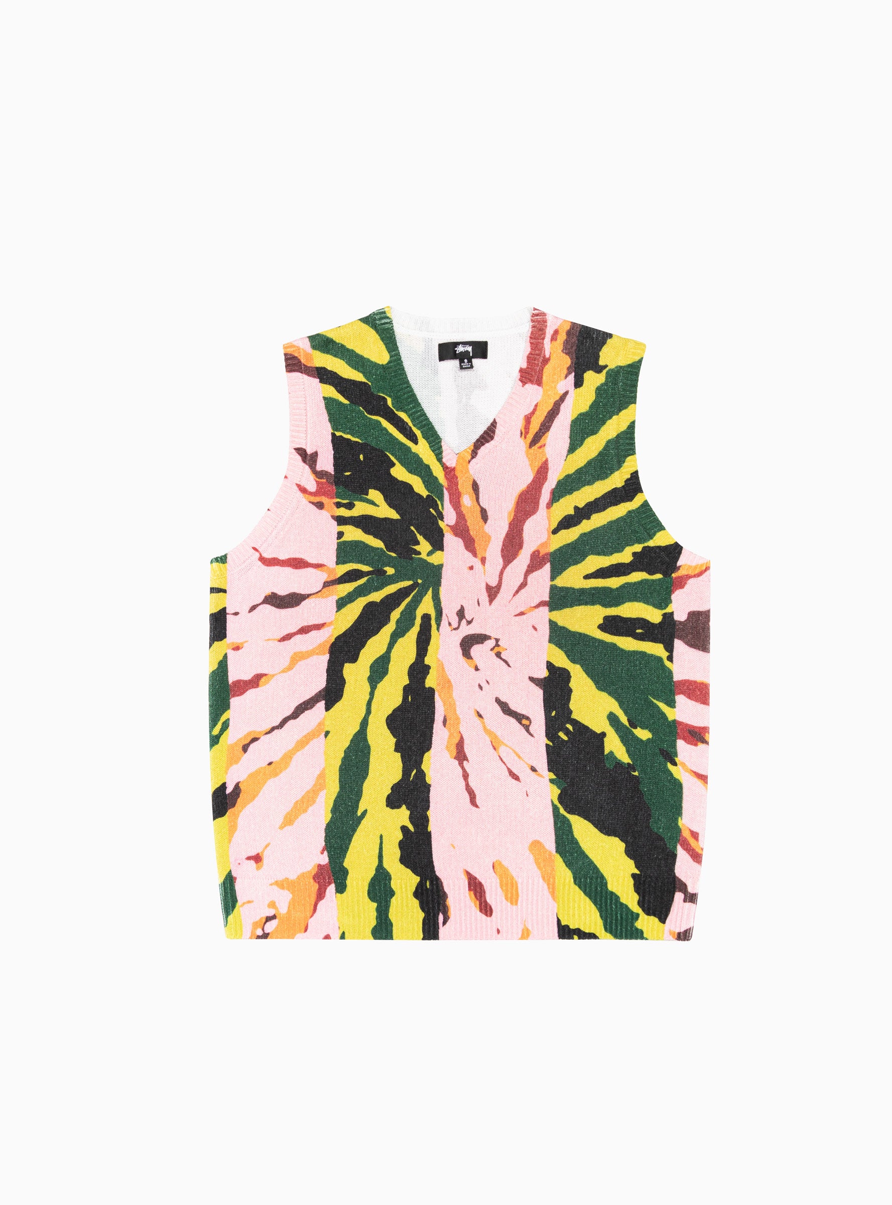  Stüssy Printed Sweater Vest Pink & Green