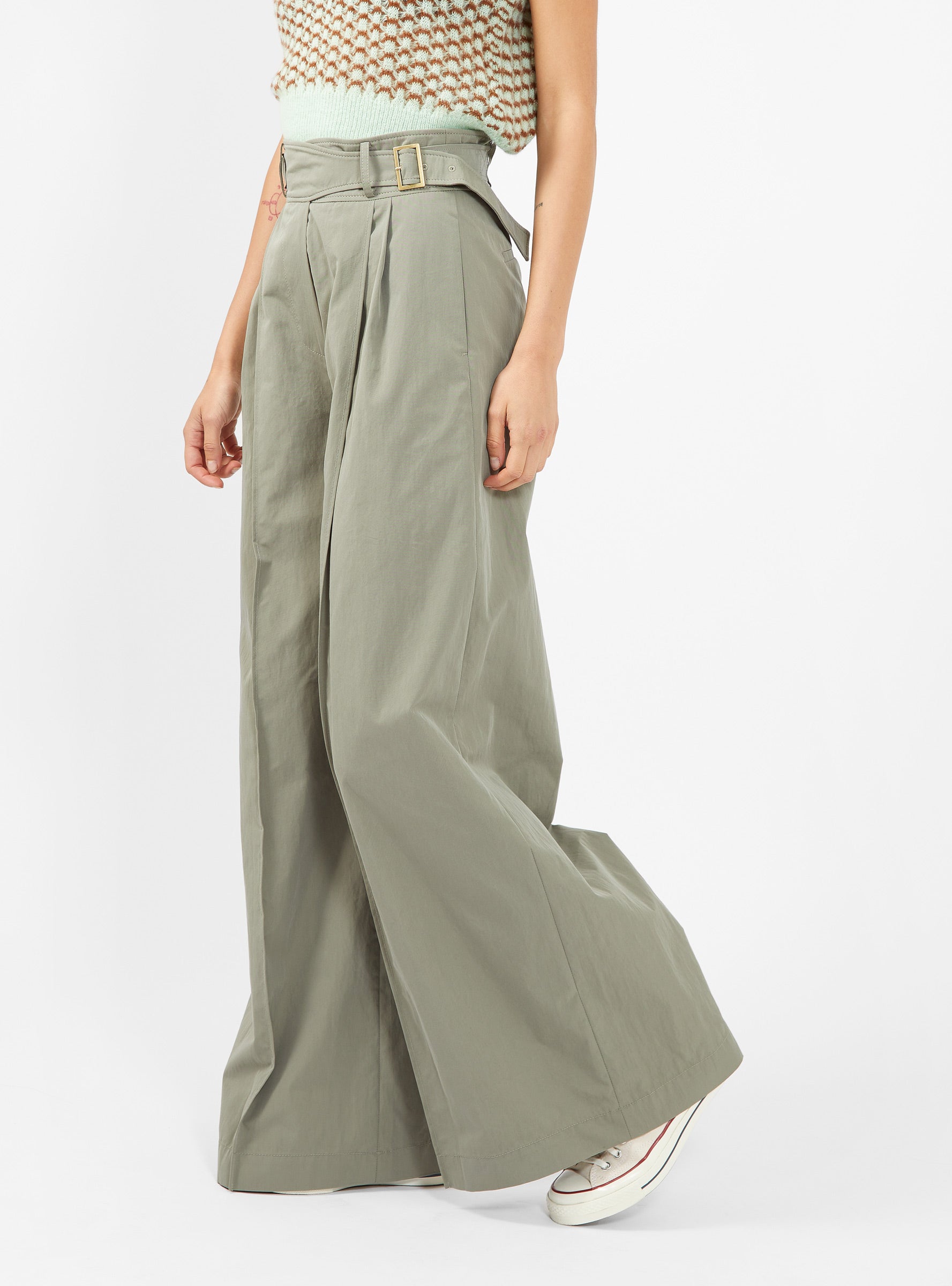  Rejina Pyo Carter Trousers Khaki Green