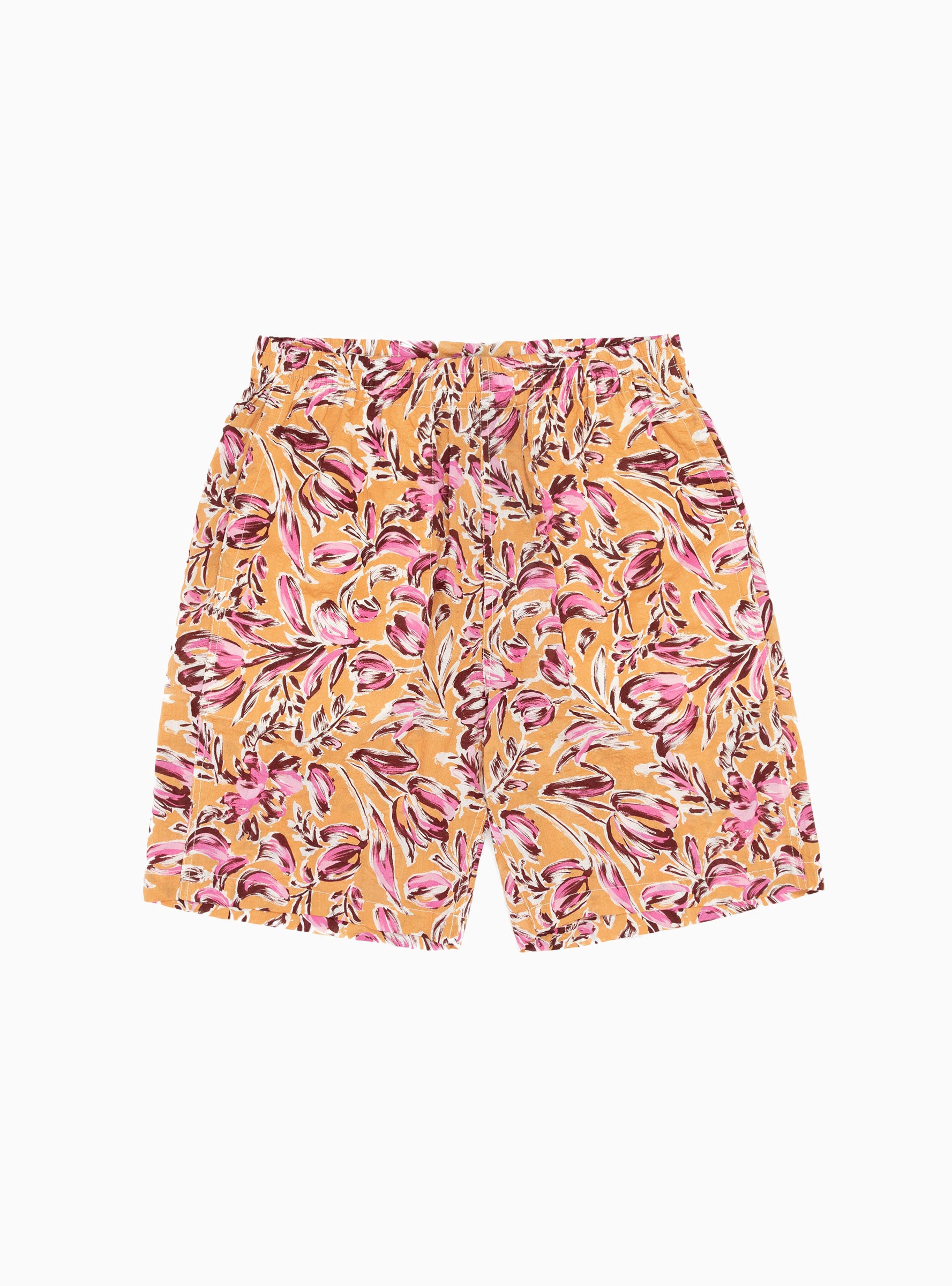  Home Party Shorts Orange Floral - Size: Medium