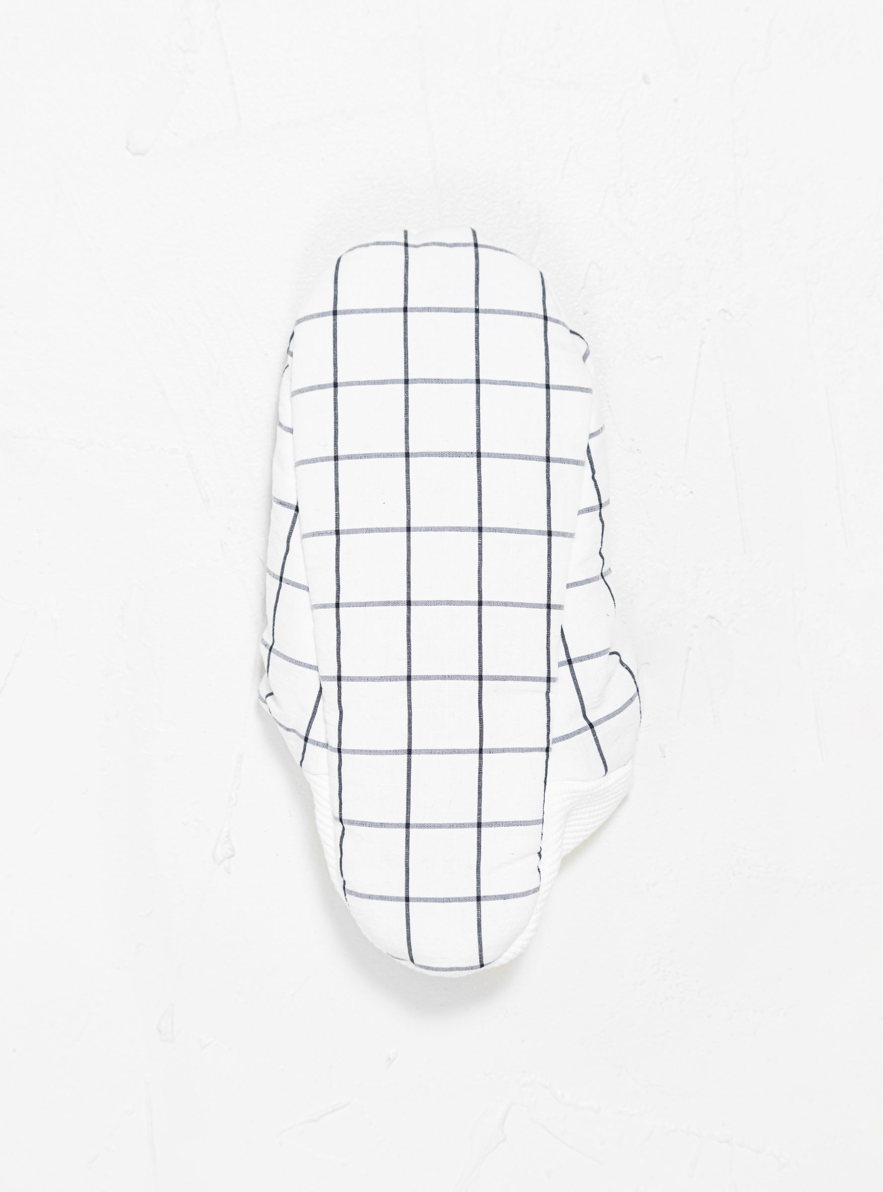  Merippa Cotton-Blend House Slippers White Check - Size: XL