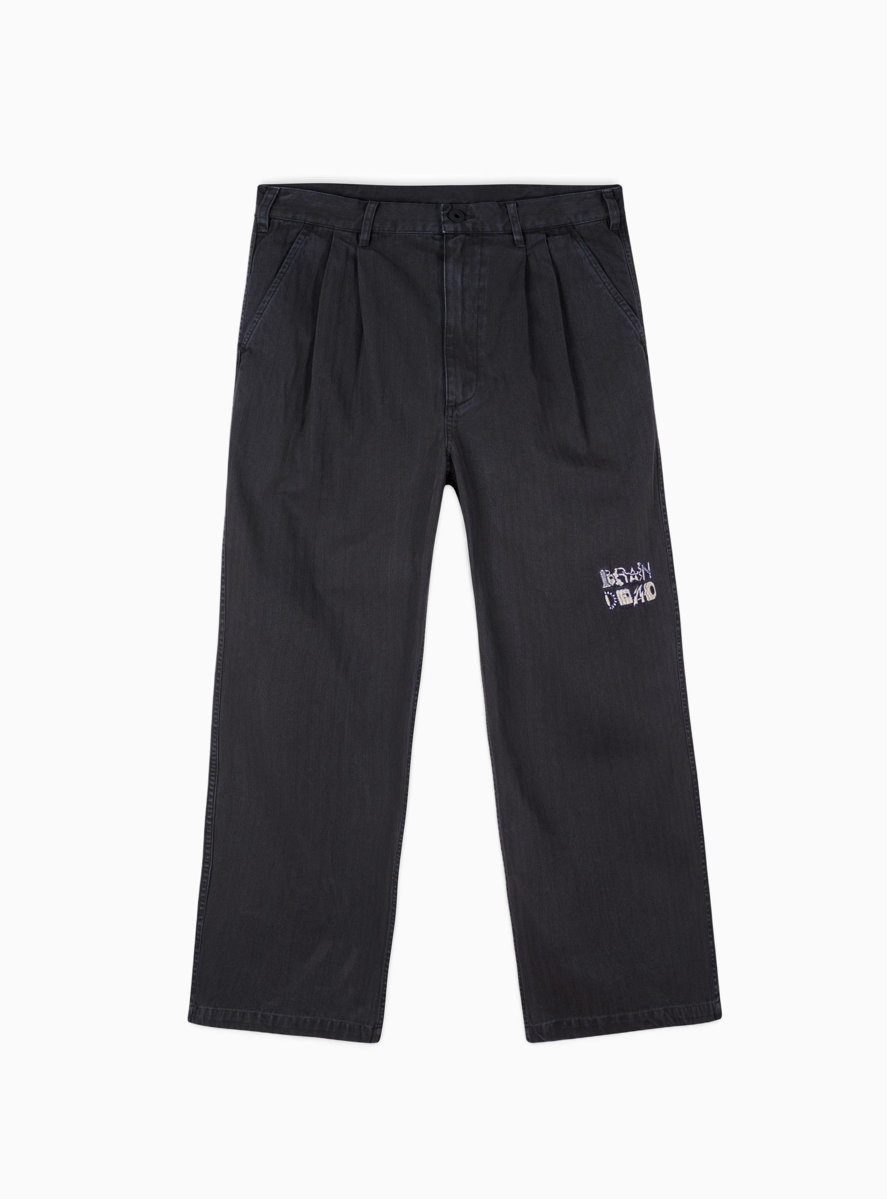  Brain Dead Connections Herringbone Trousers Black