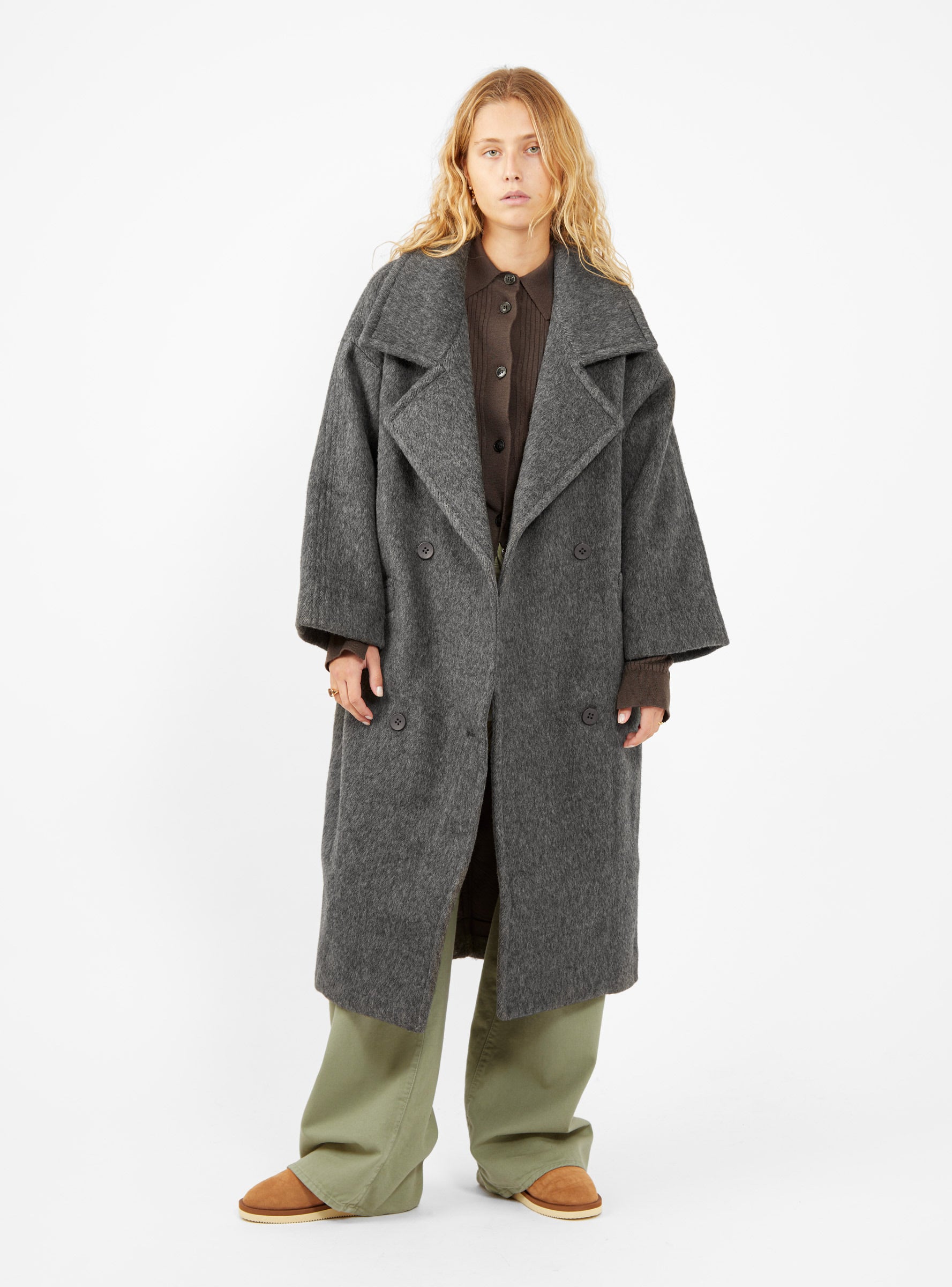  7115 by Szeki Oversized Wool Coat Grey