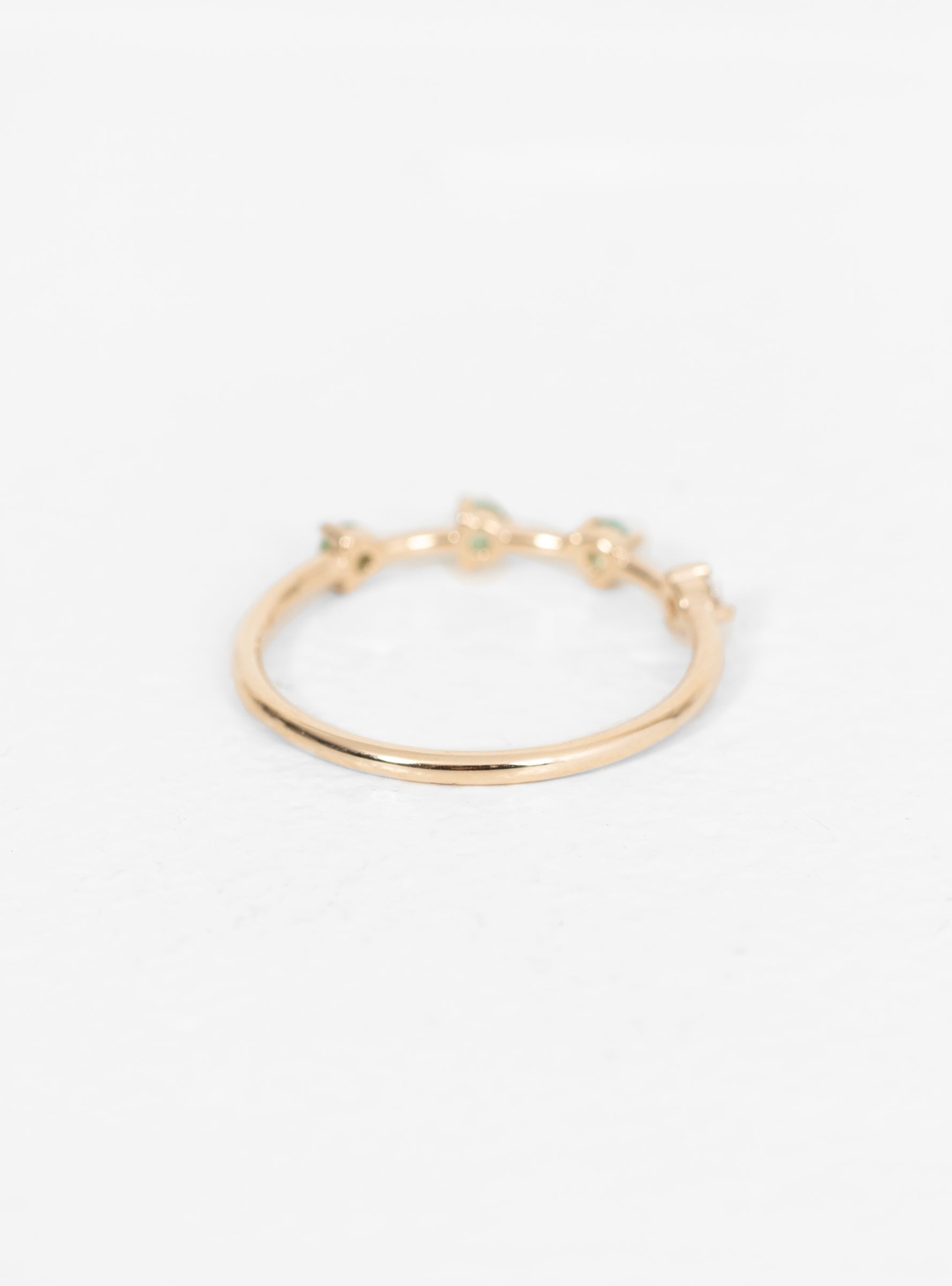  Wwake Botany Four-Step Gradient Gold Ring - US 7