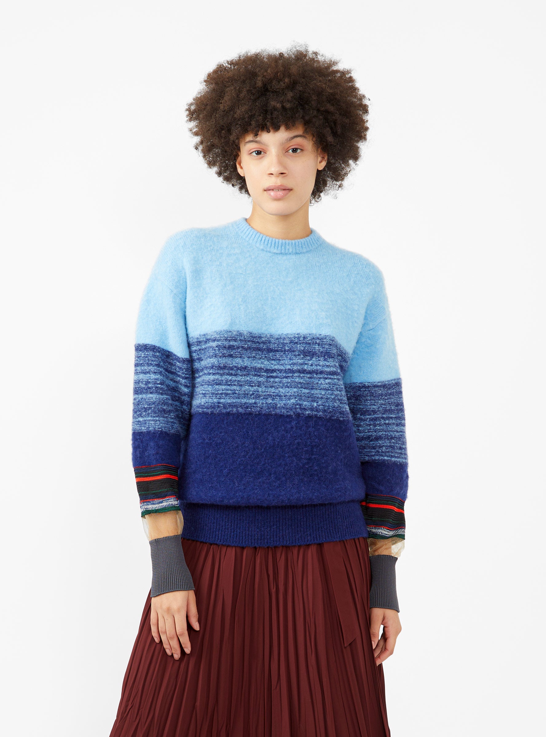  TOGA ARCHIVES Border Sweater Blue