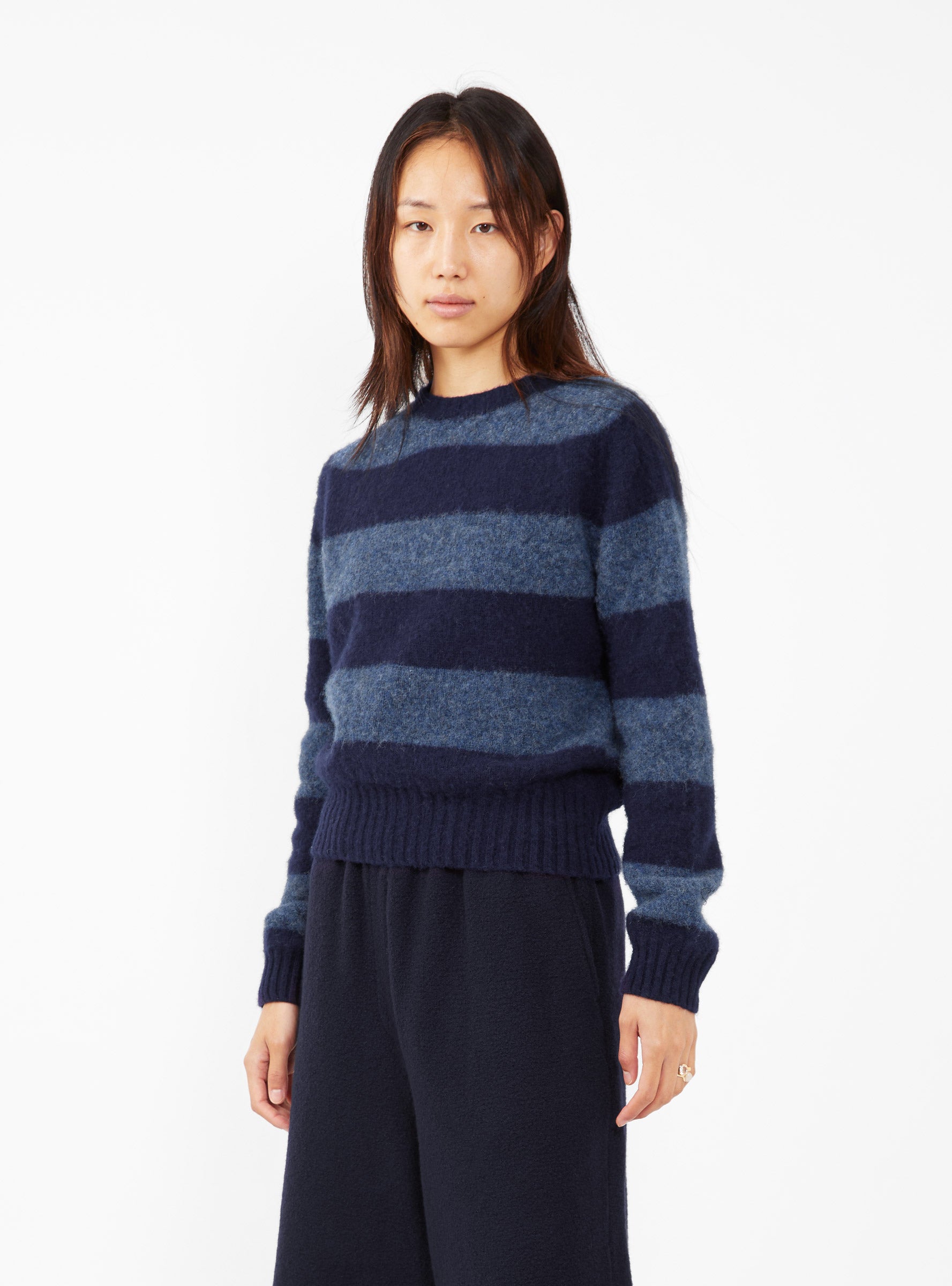  YMC Jet Stripe Sweater Blue