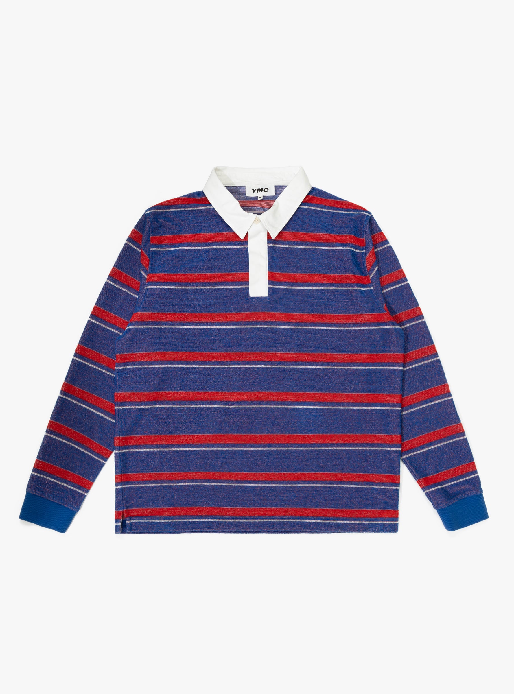 Ymc YMC JJ Rugby Sweatshirt Blue & Red - Size: Medium