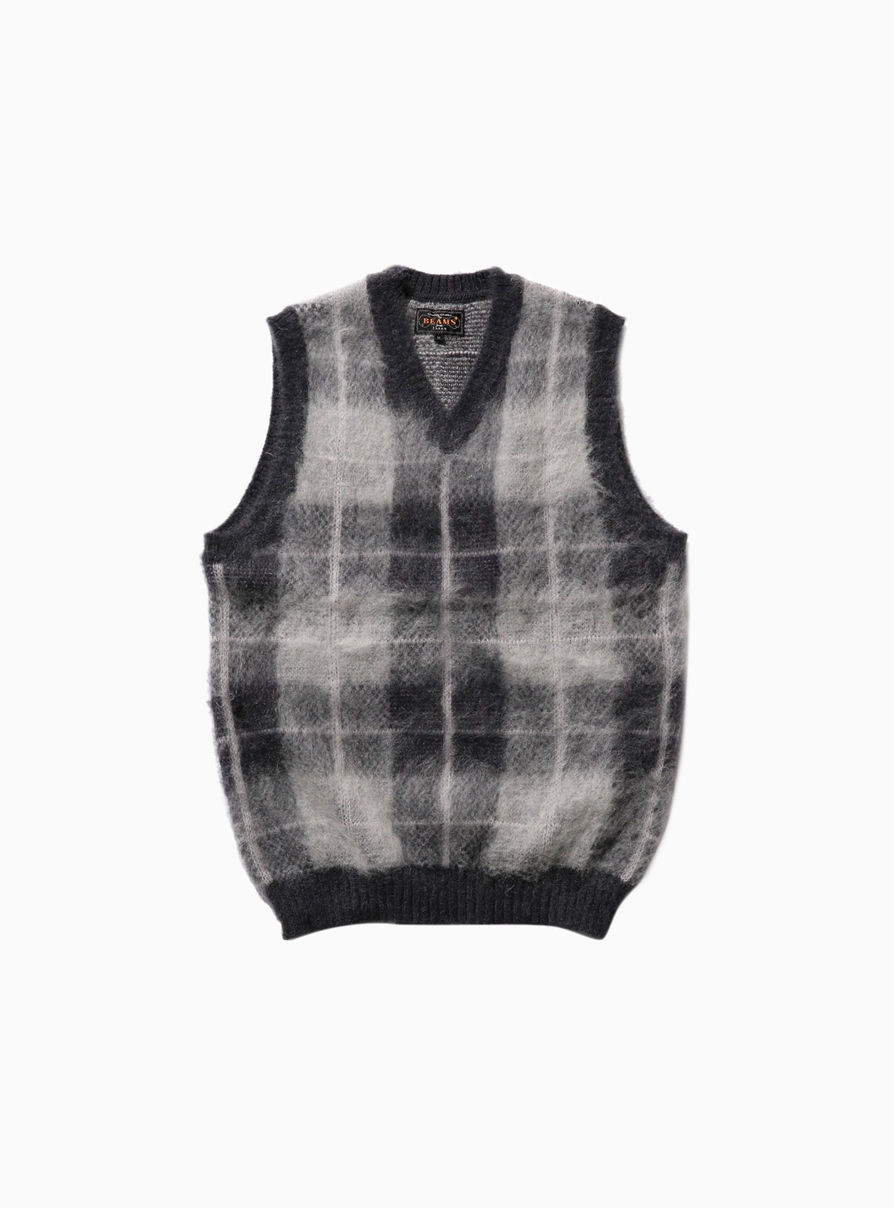  Beams Plus Mohair Vest Grey Check