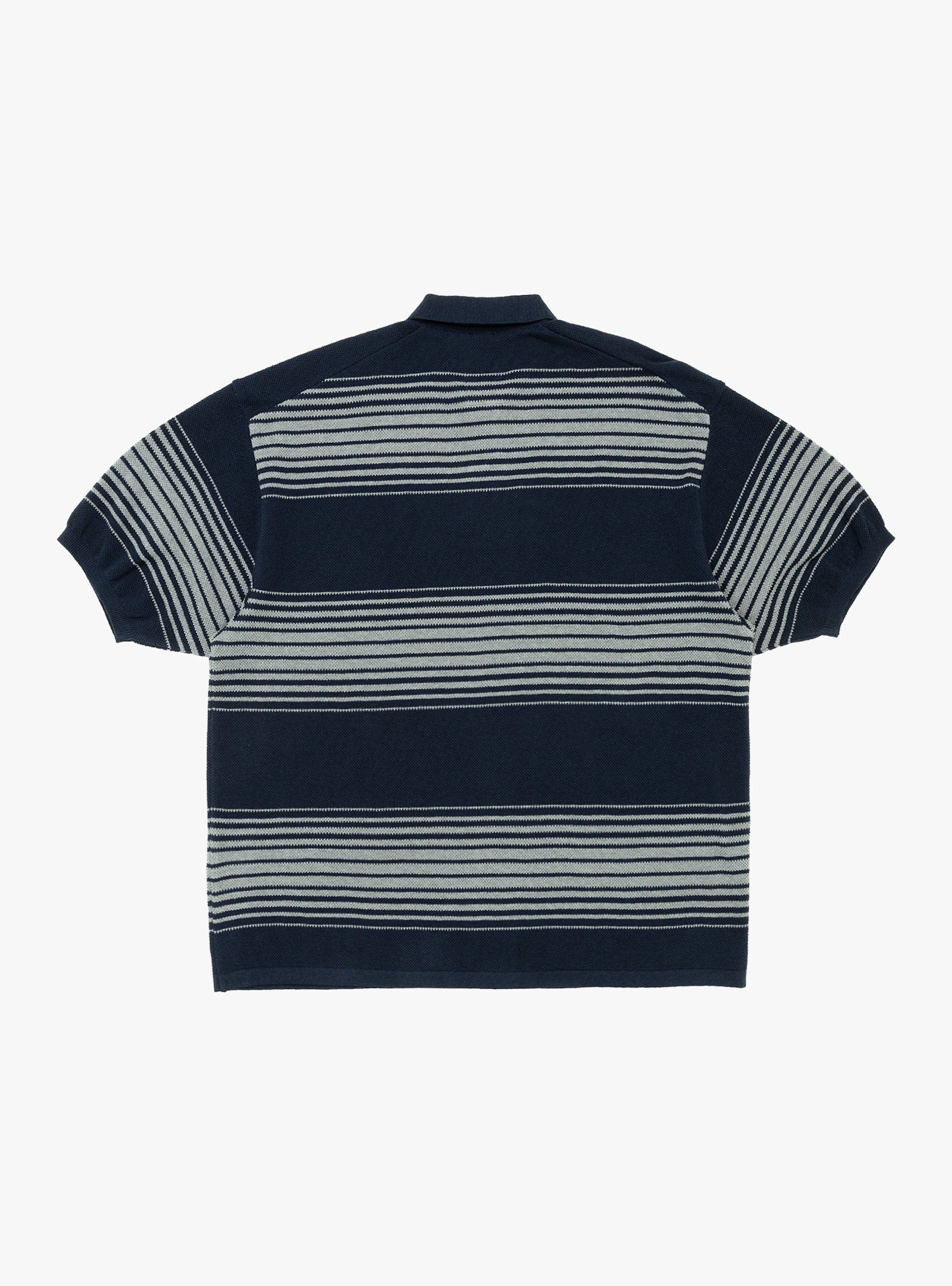  nanamica Stripe Polo Sweater Navy - Size: Medium