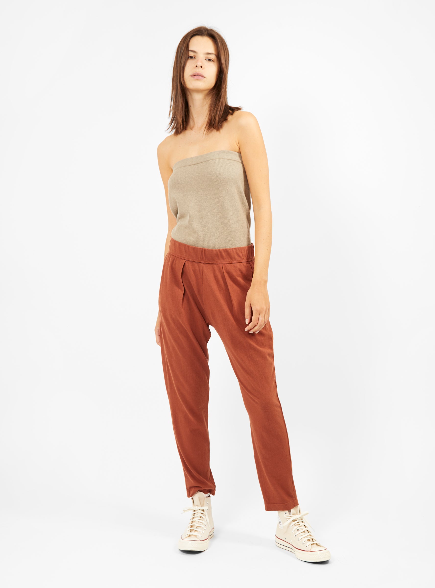  Raquel Allegra Easy Trousers Rust Brown