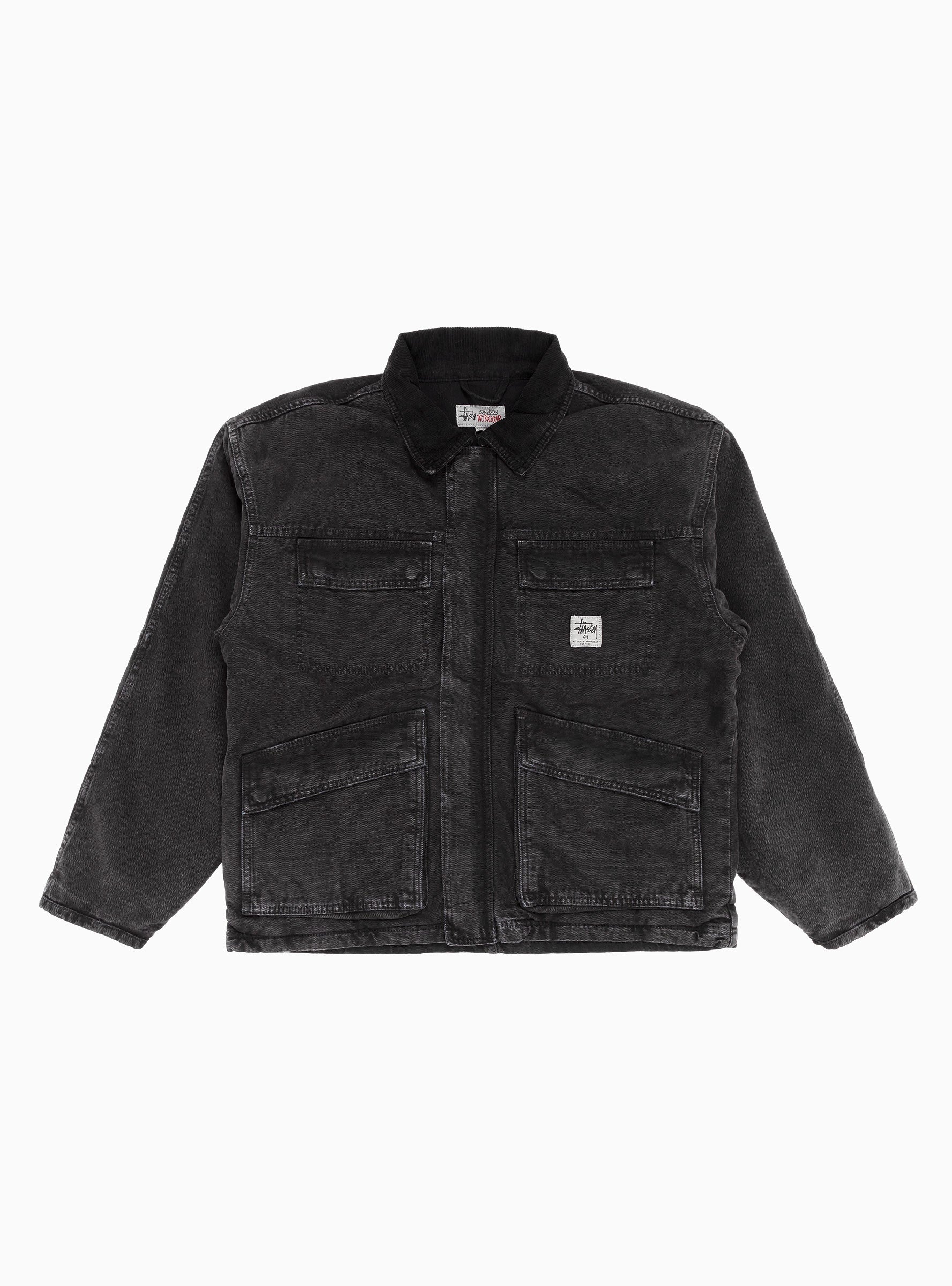  Stüssy Washed Canvas Shop Jacket Black