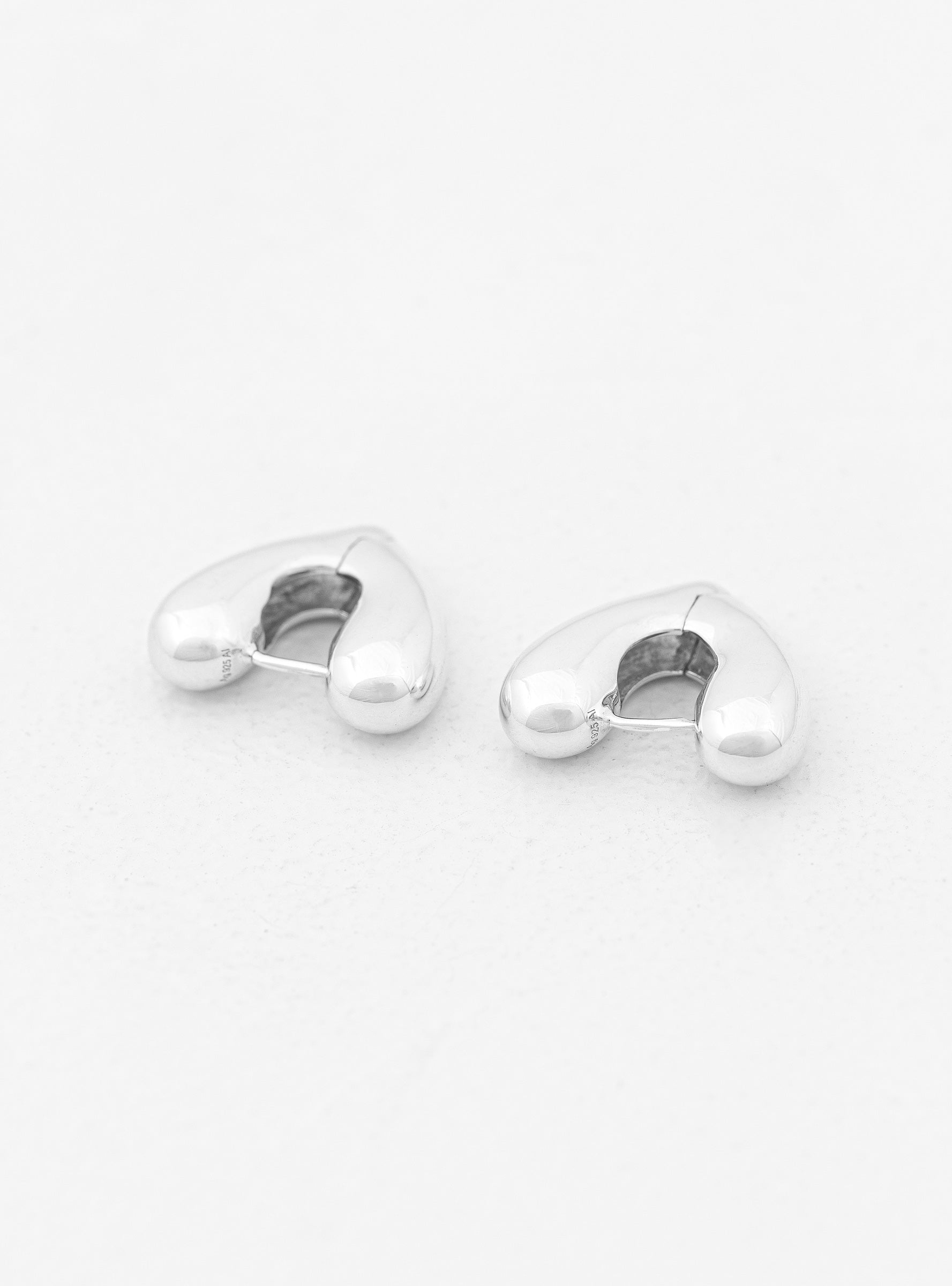  Annika Inez Small Heart Silver Hoop Earrings