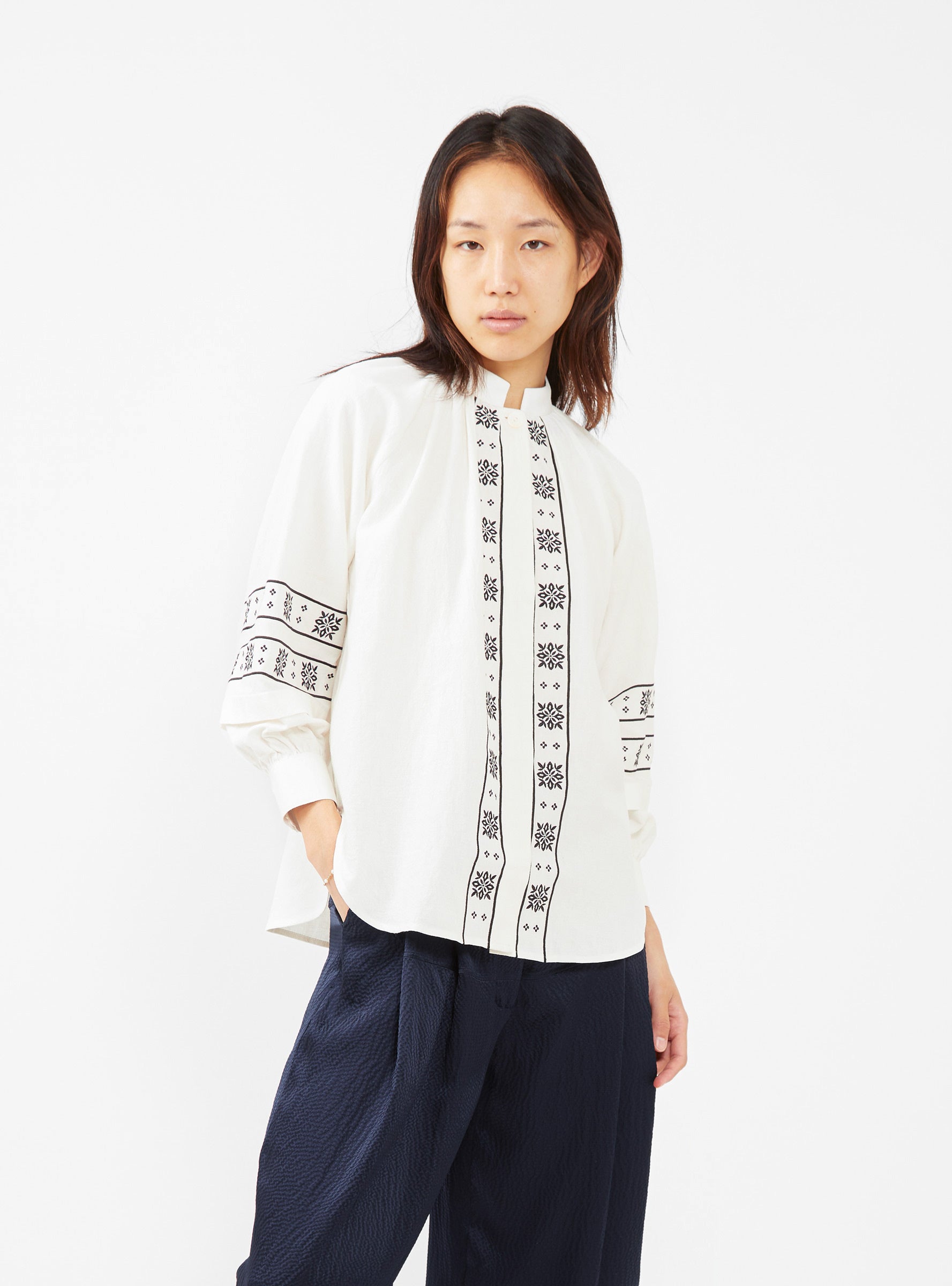  SIDELINE Maya Shirt Cream & Black