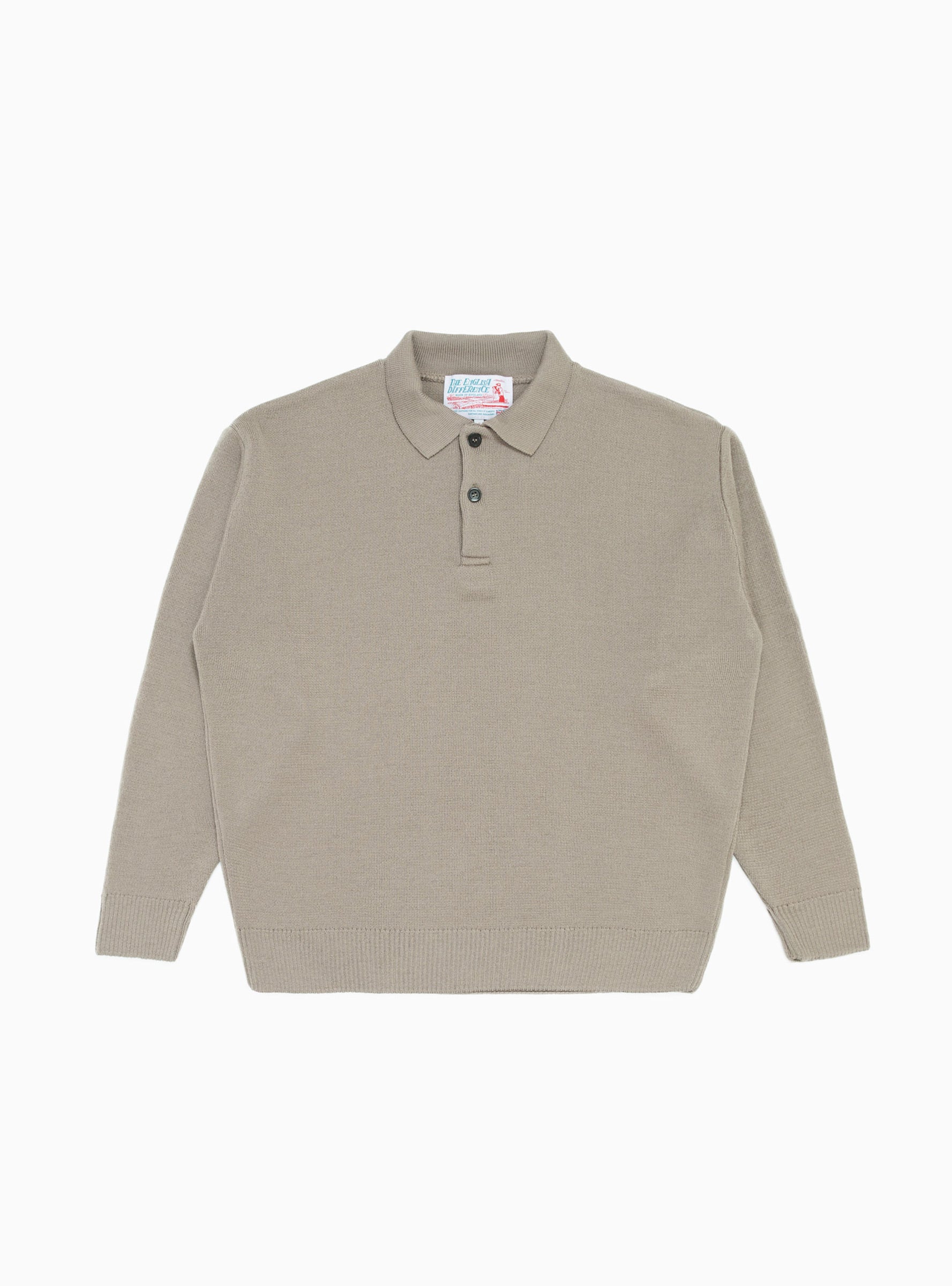  The English Difference Polo Sweater Fawn Grey