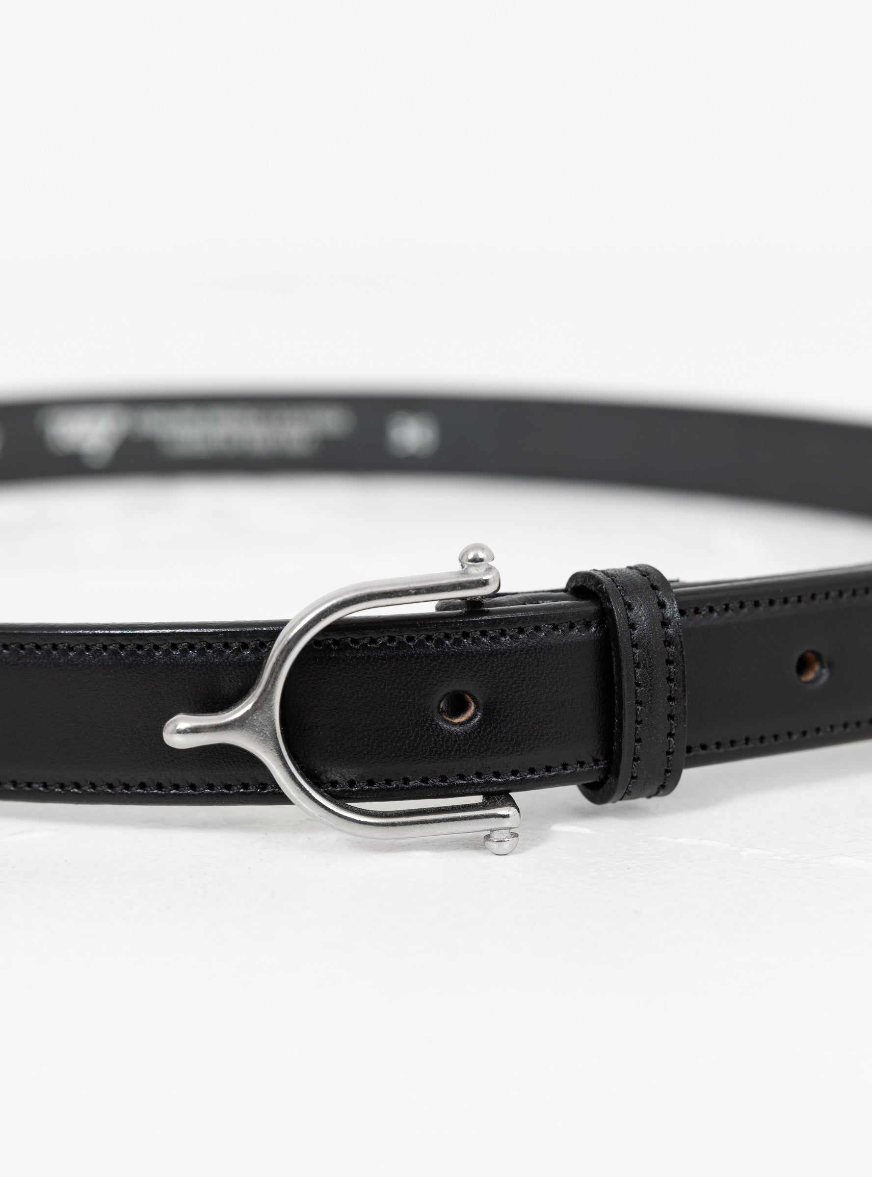  Tory Leather Spur Belt Black & Nickel - Large