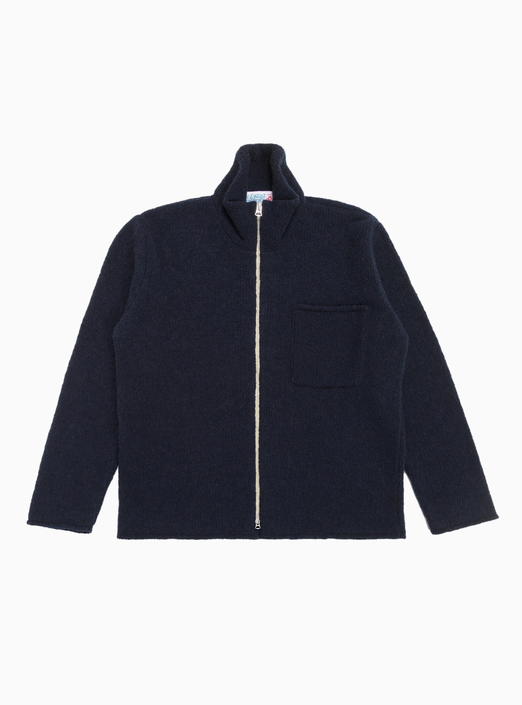  The English Difference Boucle Zip Up Cardigan Navy