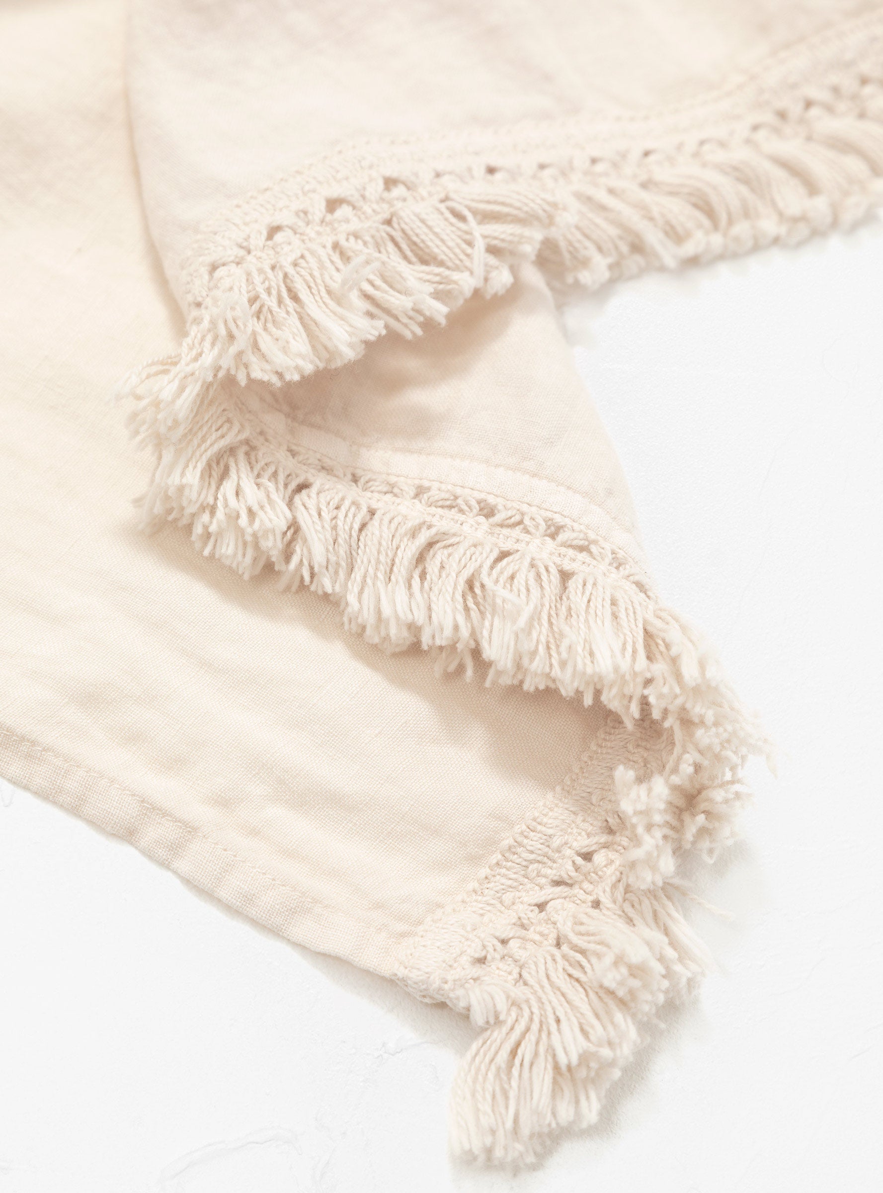  Once Milano Towel Set Short Fringe Cream