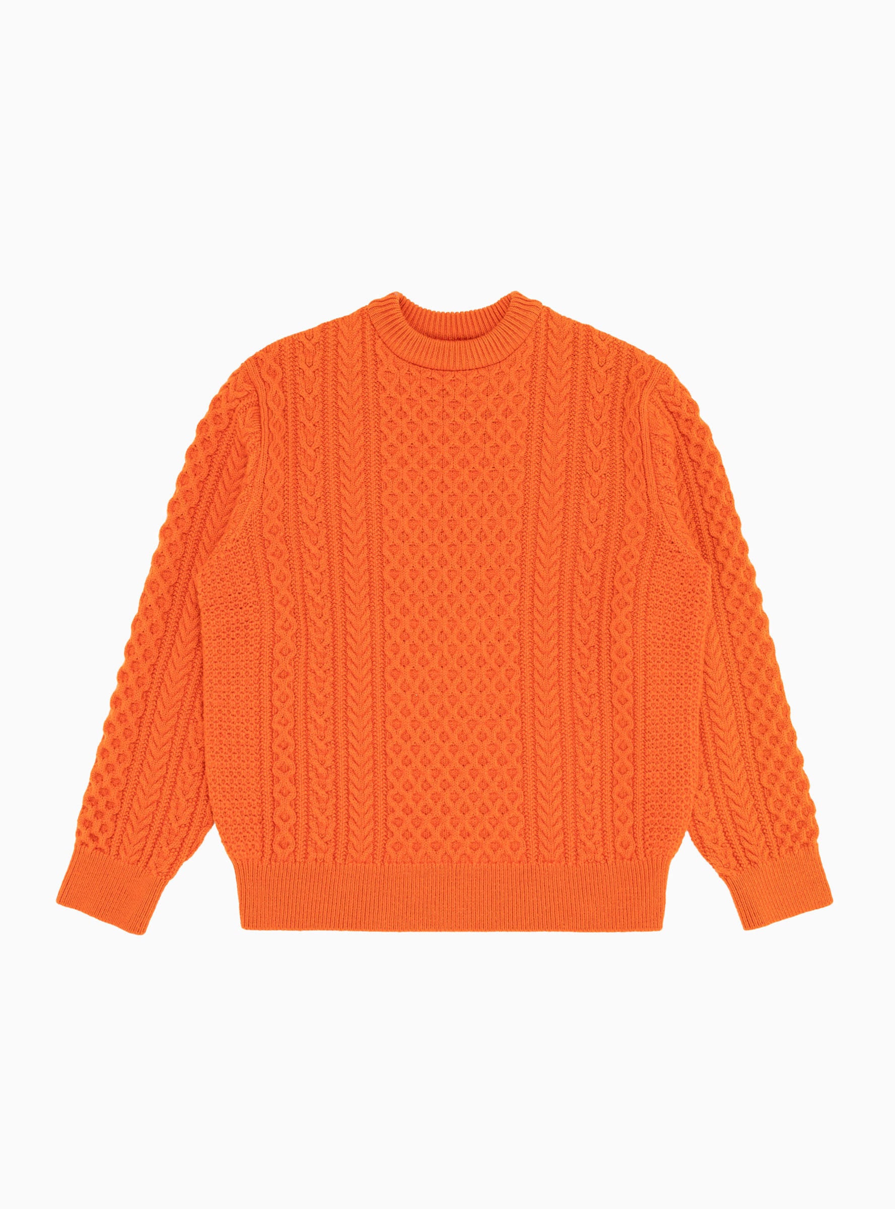  YONETOMI Reborn Wool Aran Sweater Orange