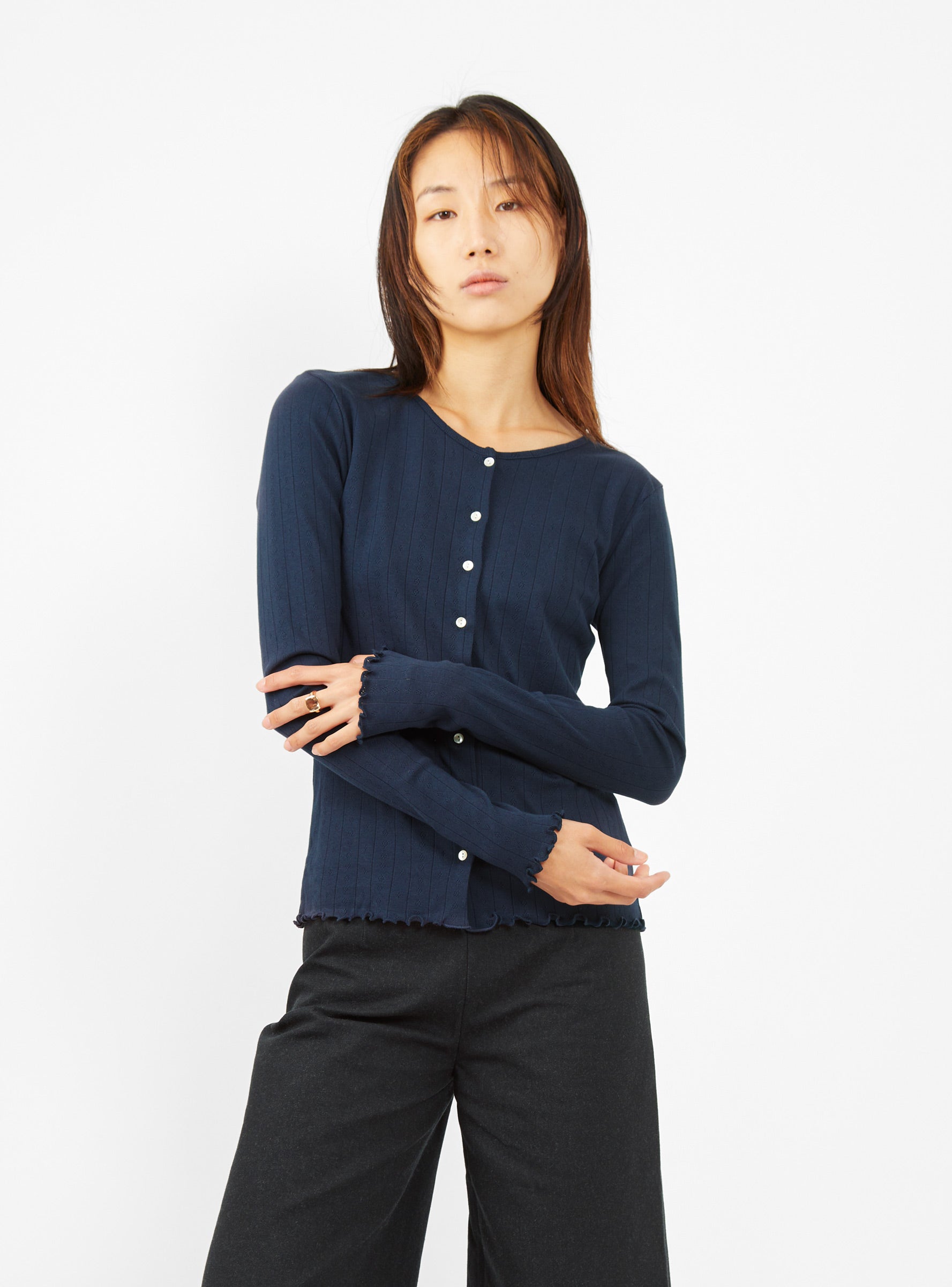  Skall Studio Edie Cardigan Dark Navy