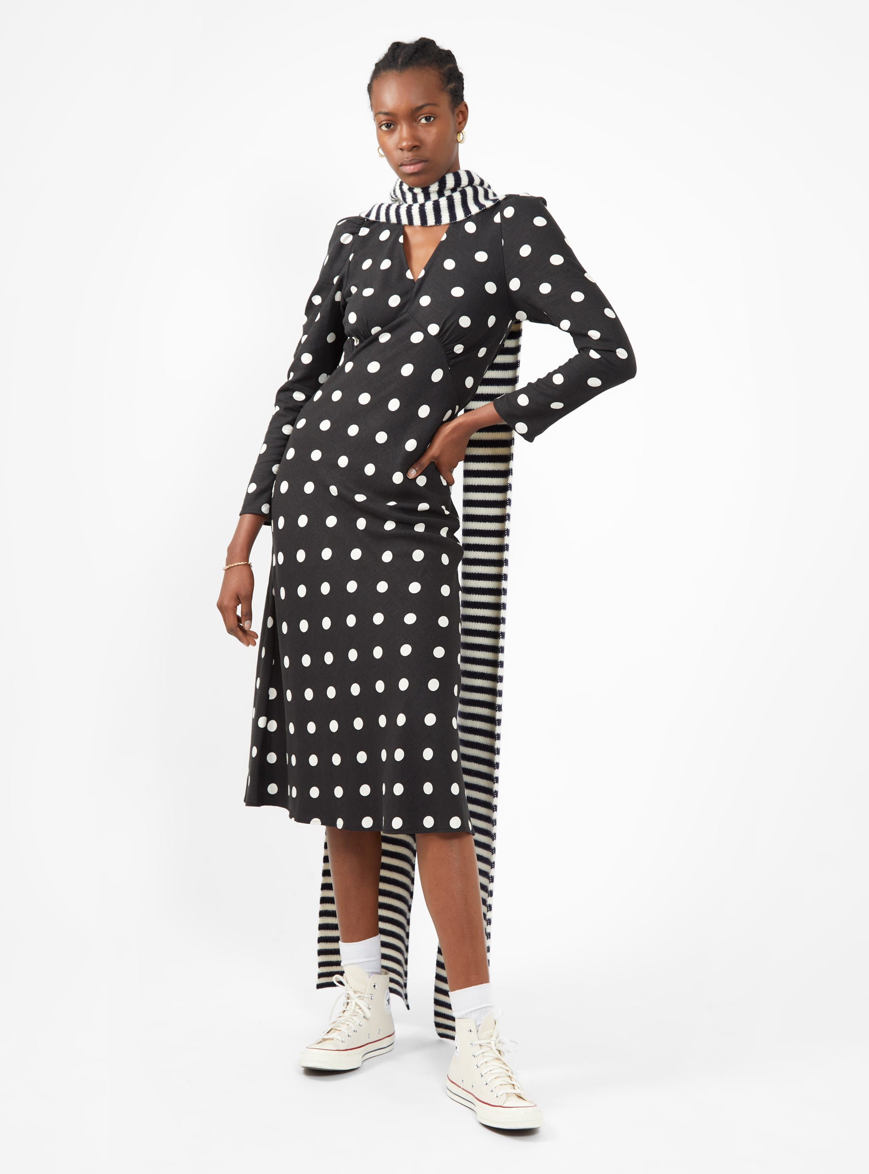  Naya Rea Florence Dress Black & White Polka Dot