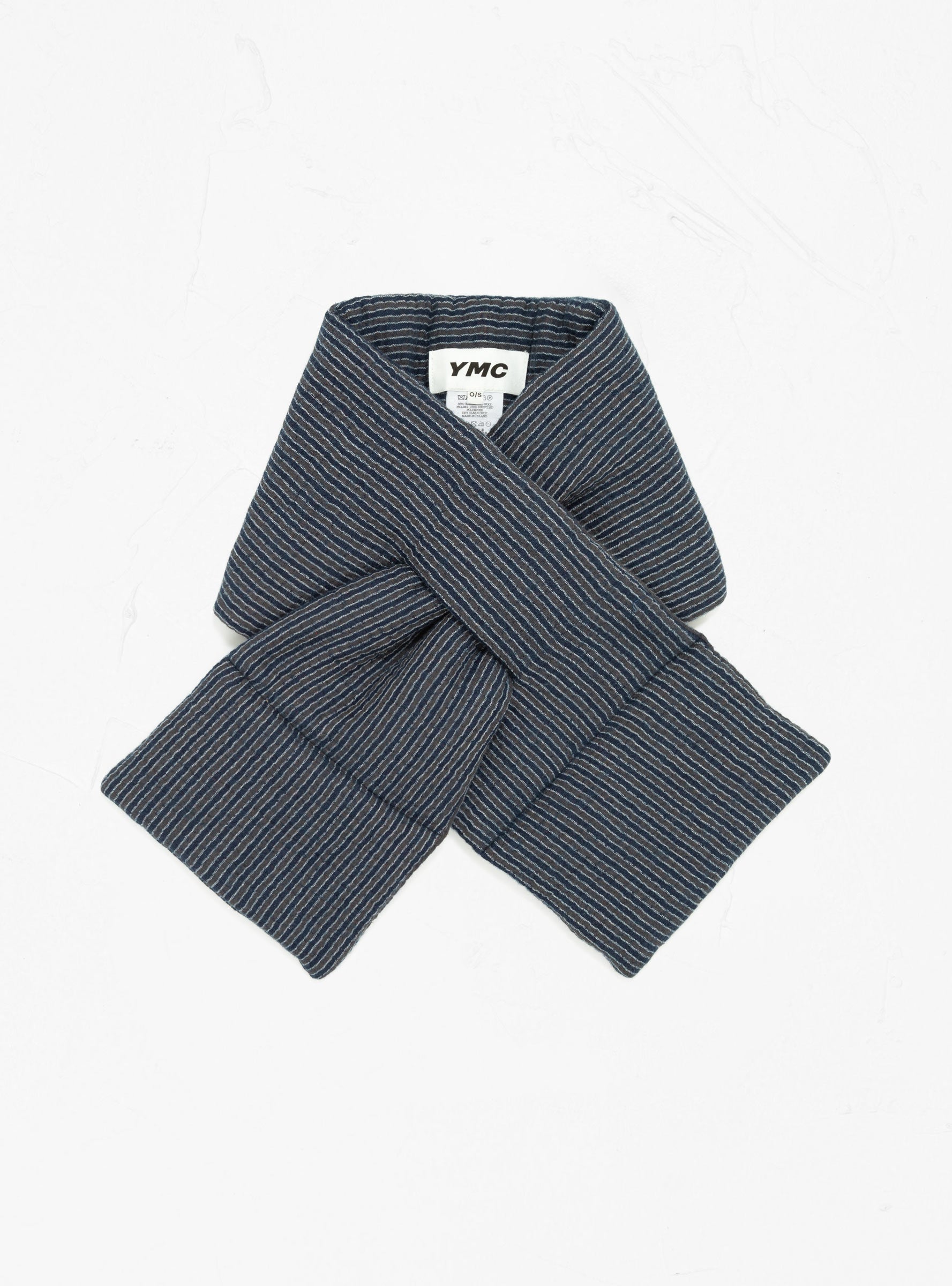  YMC Slot Scarf Blue Stripe