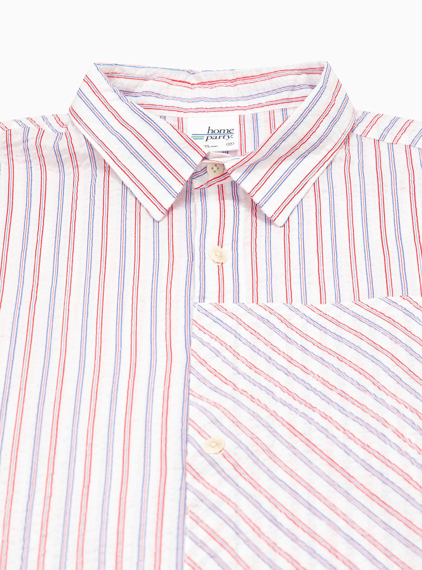  Home Party Shirt White Stripe - Size: Large