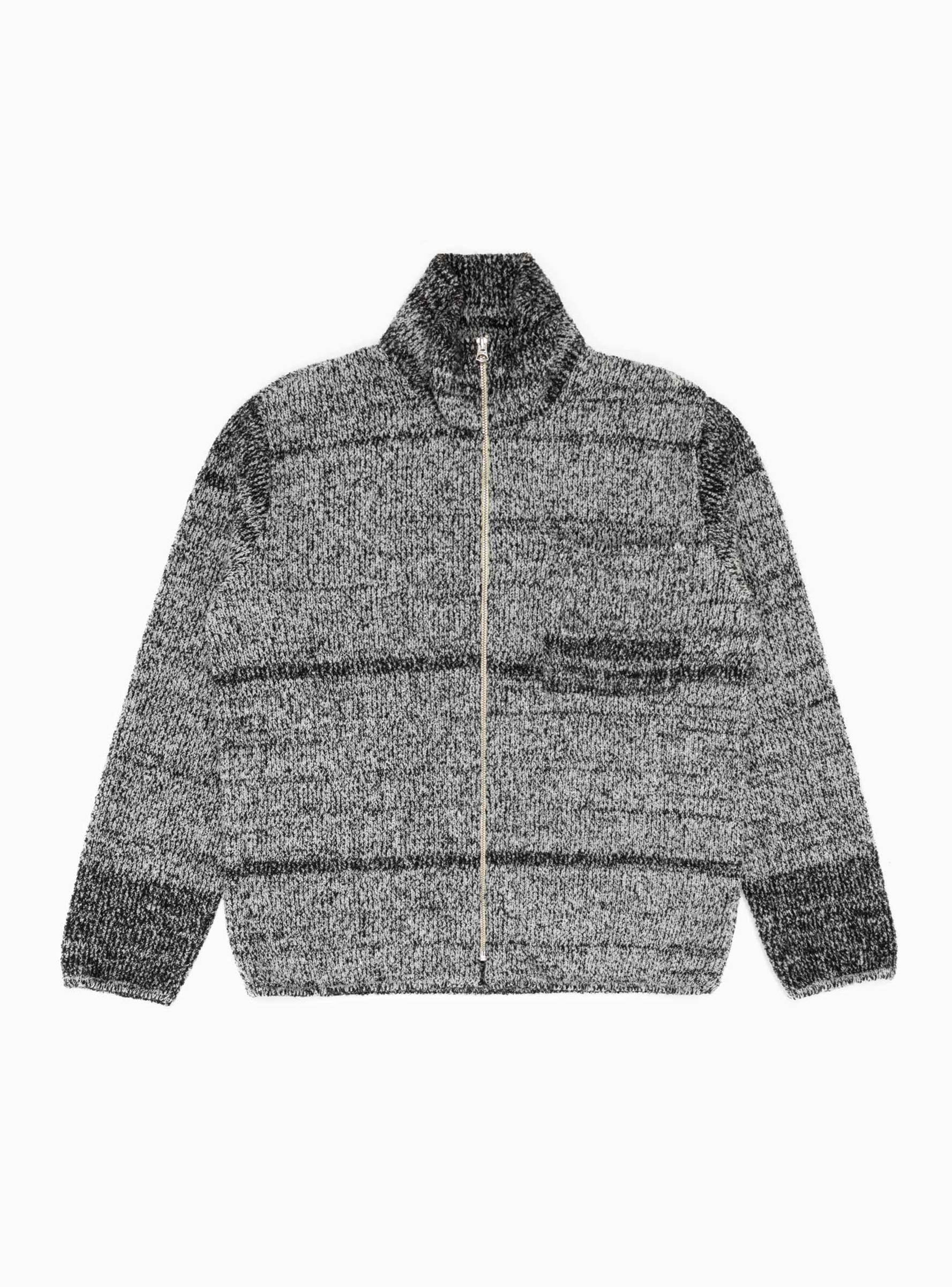  The English Difference Boucle Zip Up Cardigan Grey Mix