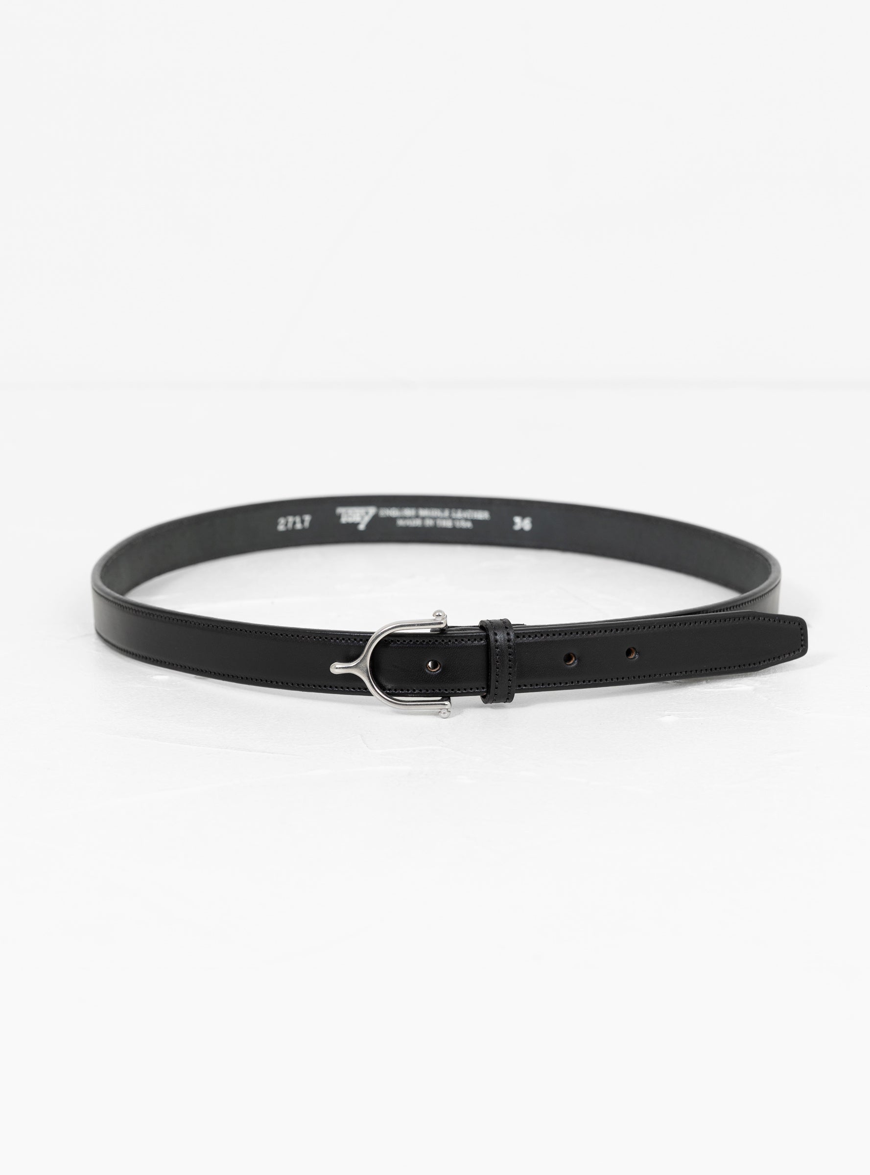  Tory Leather Spur Belt Black & Nickel - XL