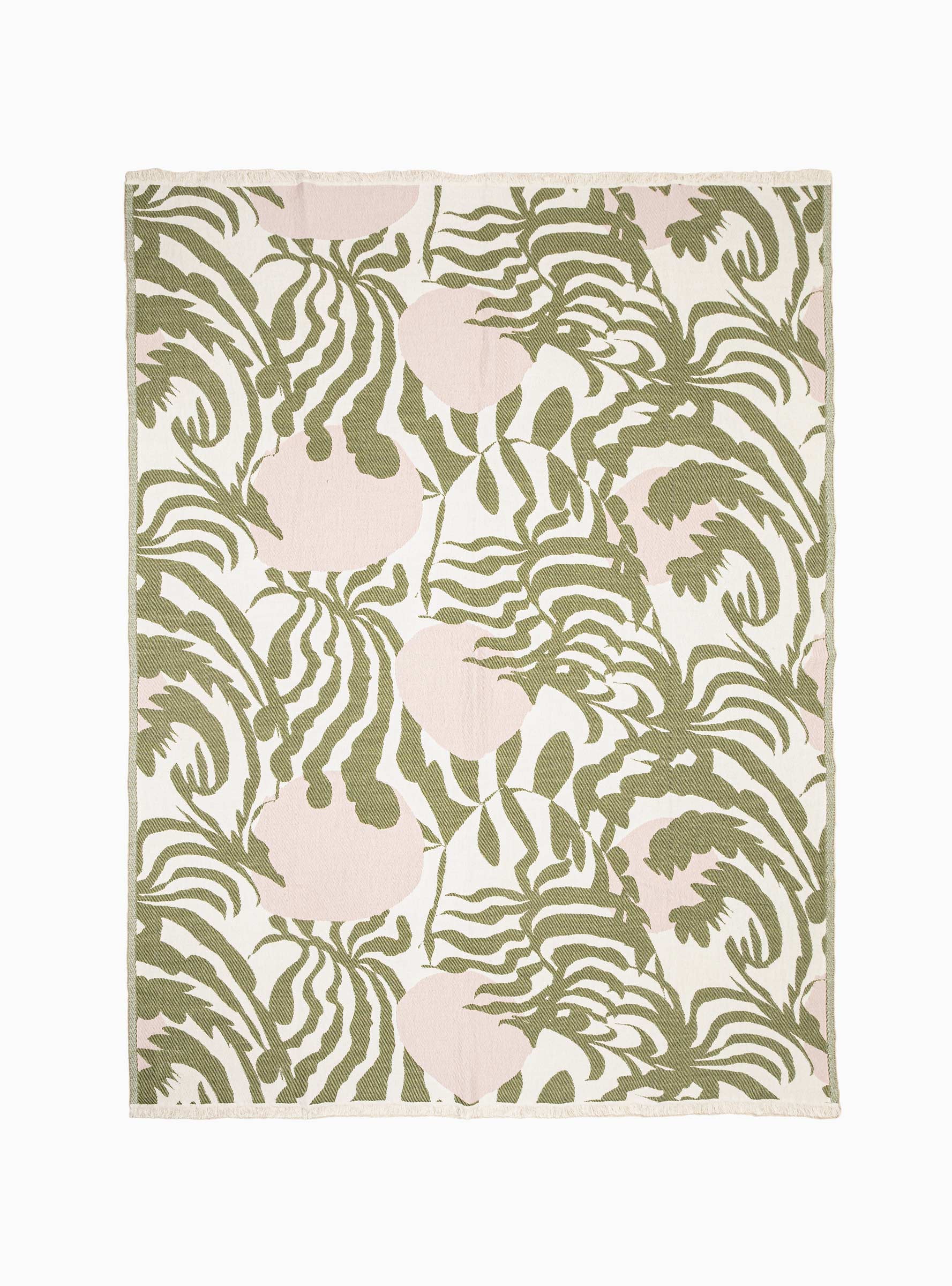  Lapuan Kankurit Kuutamo Blanket Olive & Rose Pink