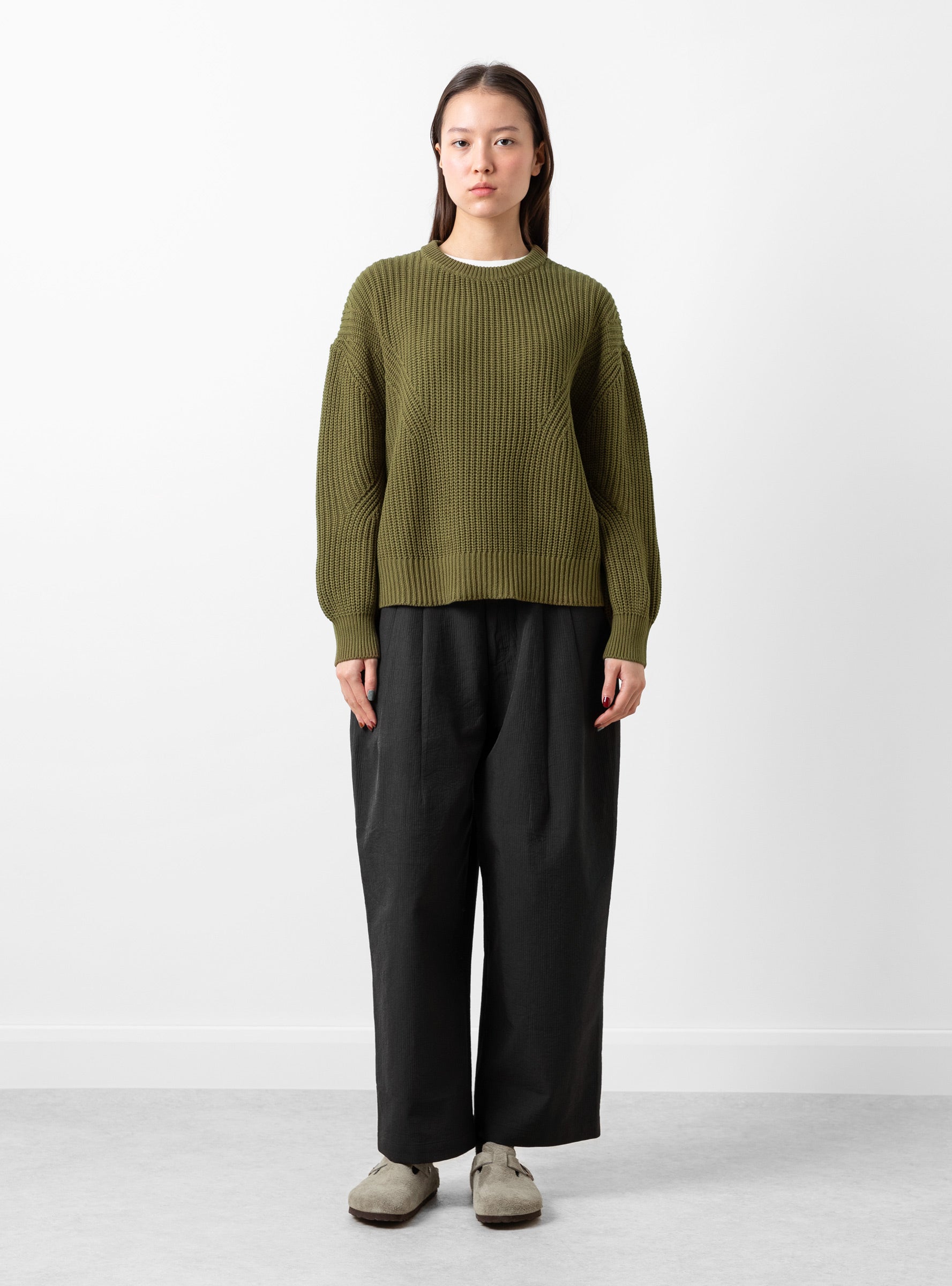  7115 by Szeki Signature Poet Sleeve Sweater Kelp Green