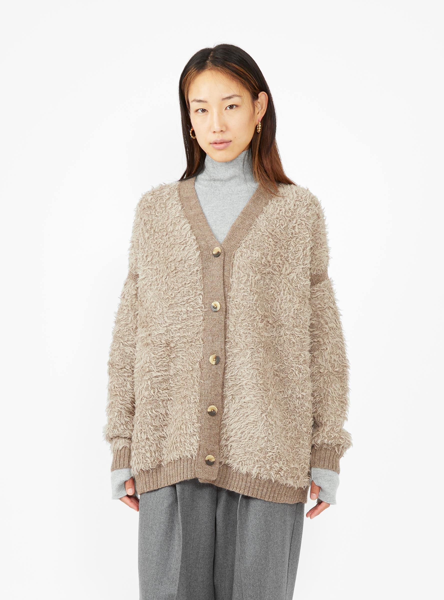  Lauren Manoogian Sherpa Cardigan Taupe