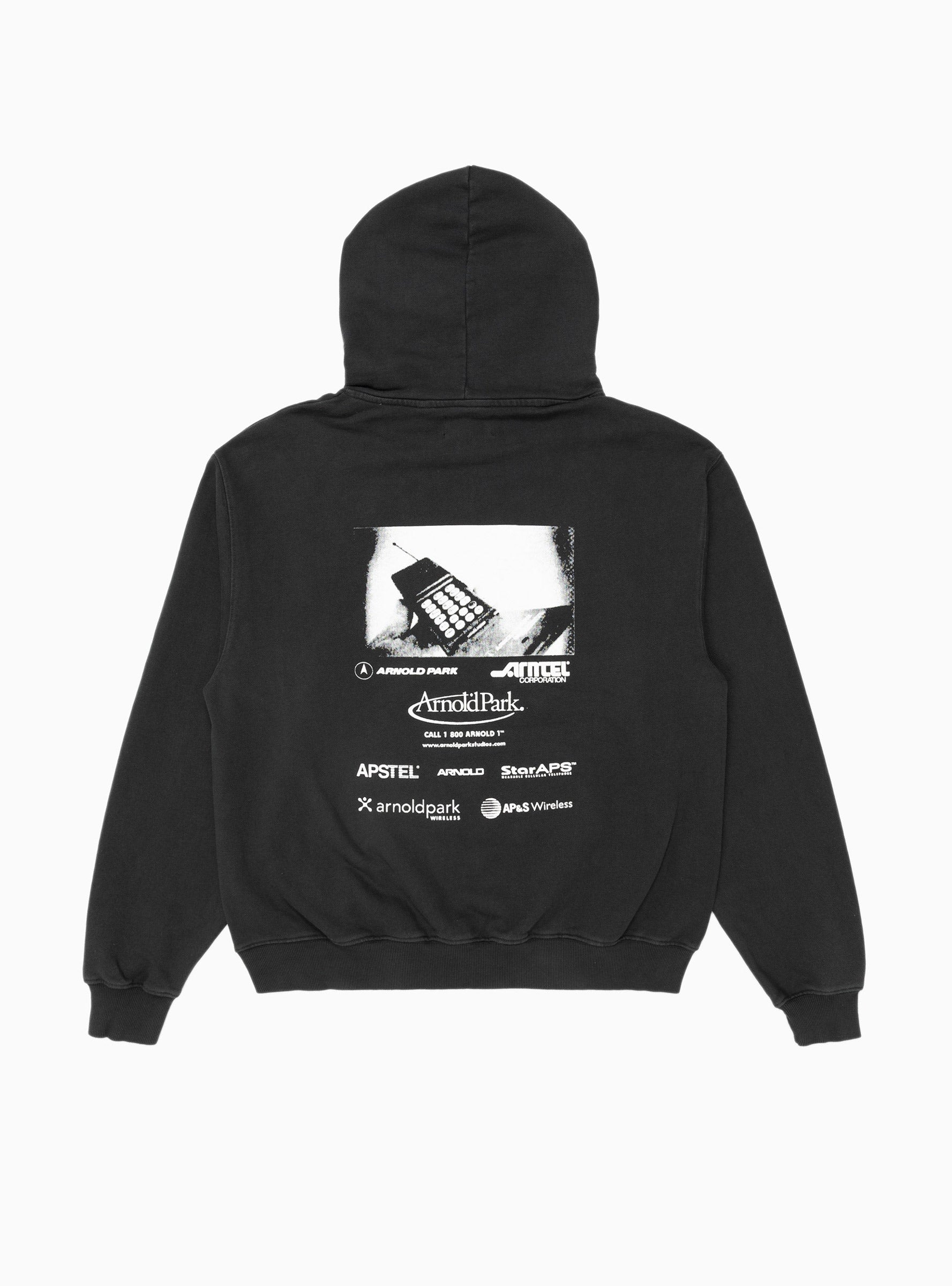  Arnold Park Studios Cellular Multi Logo Hoodie Faded Black