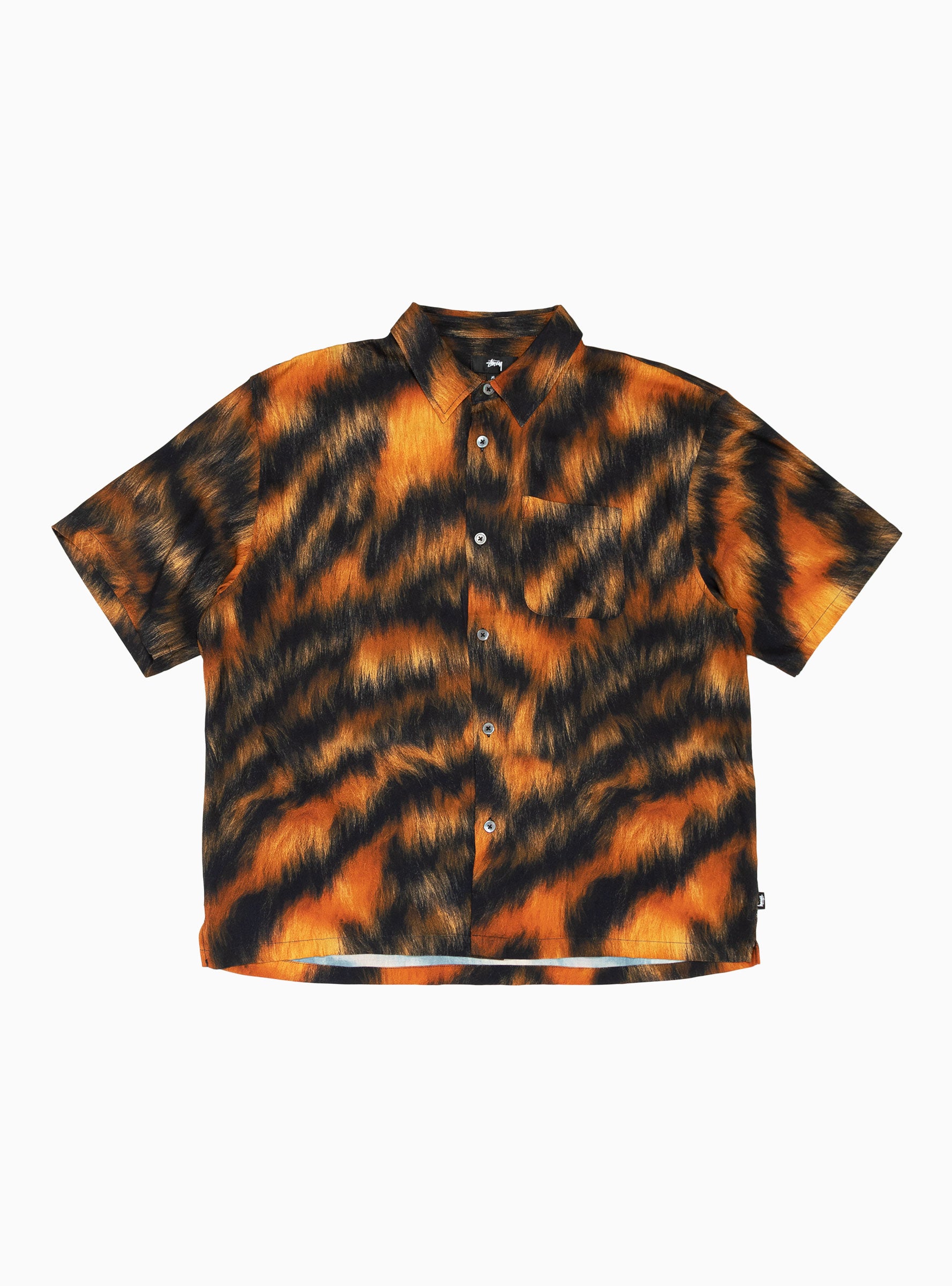  Stüssy Fur Print Shirt Black & Orange Tiger