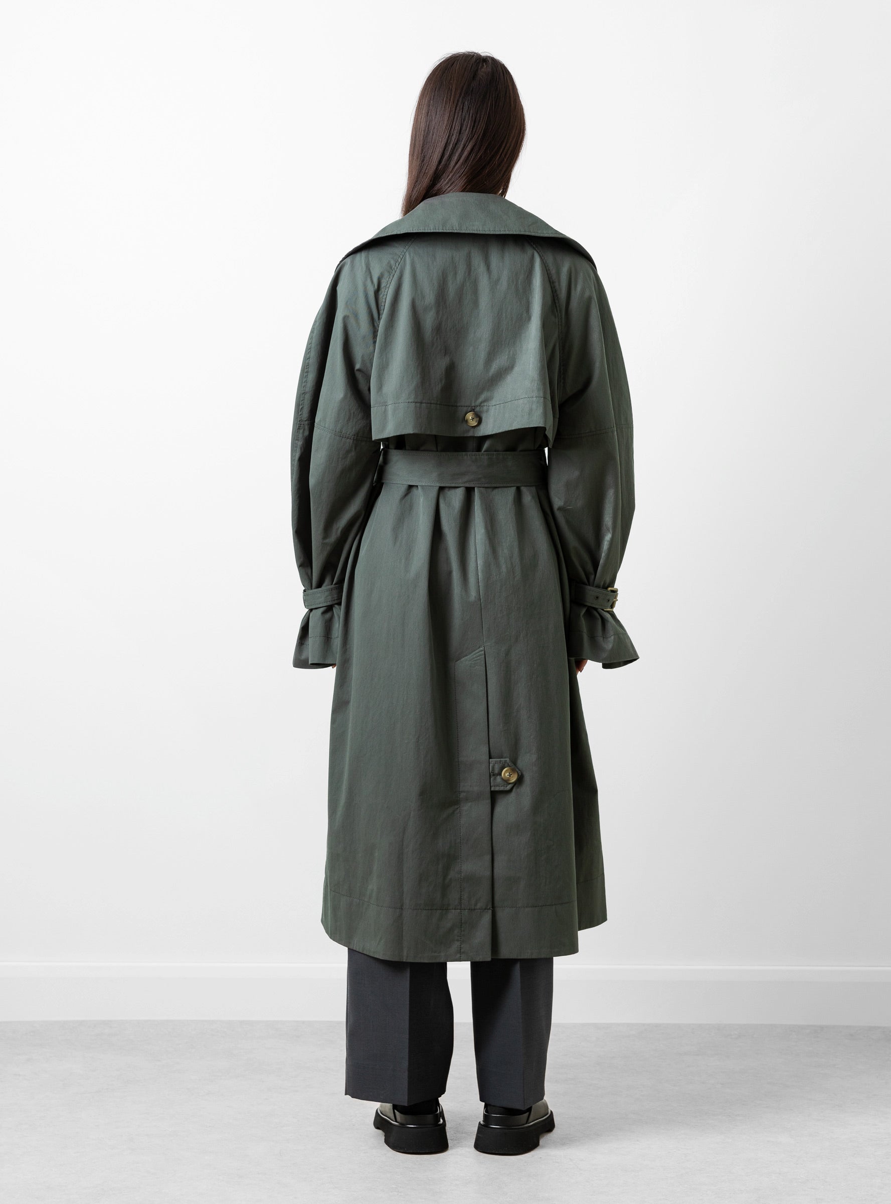  Rejina Pyo Romy Trenchcoat Charcoal - Size: Small