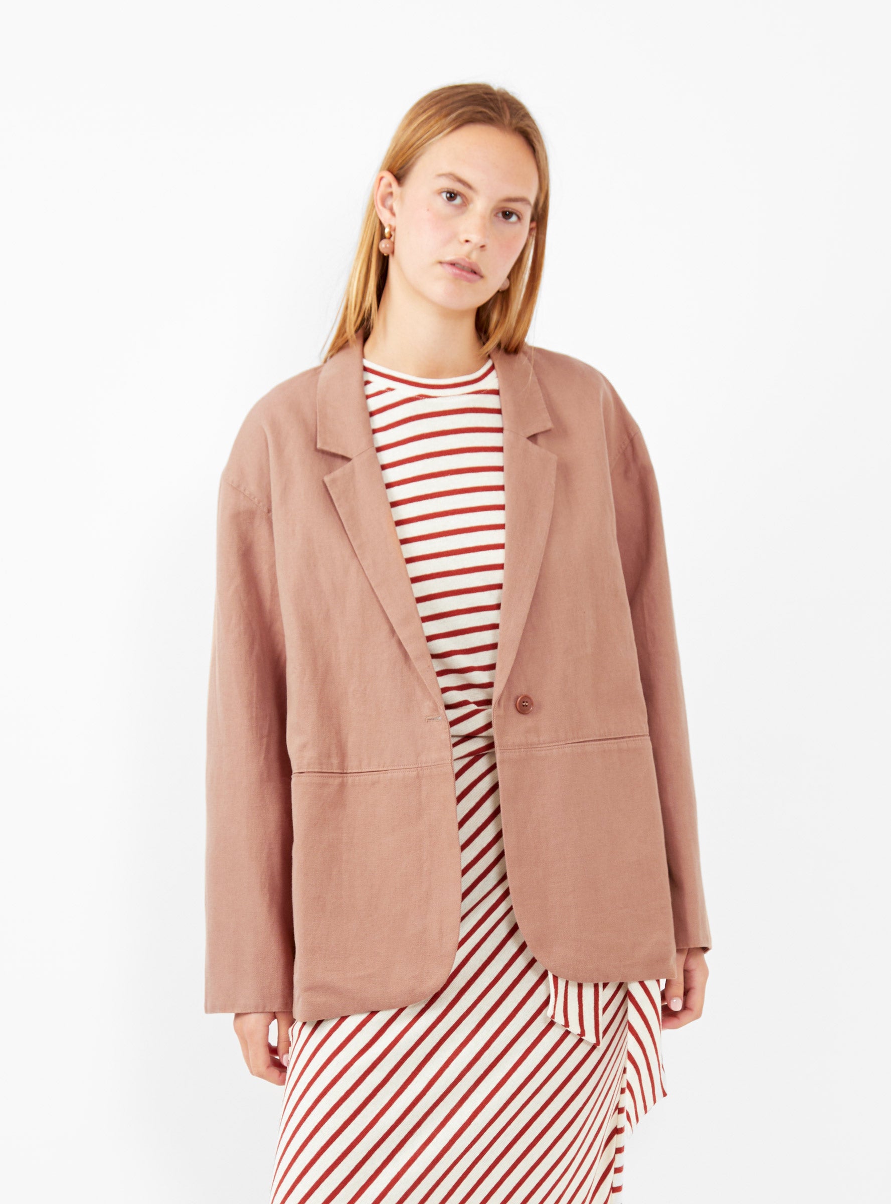  Apiece Apart Oversized Blazer Dusty Pink