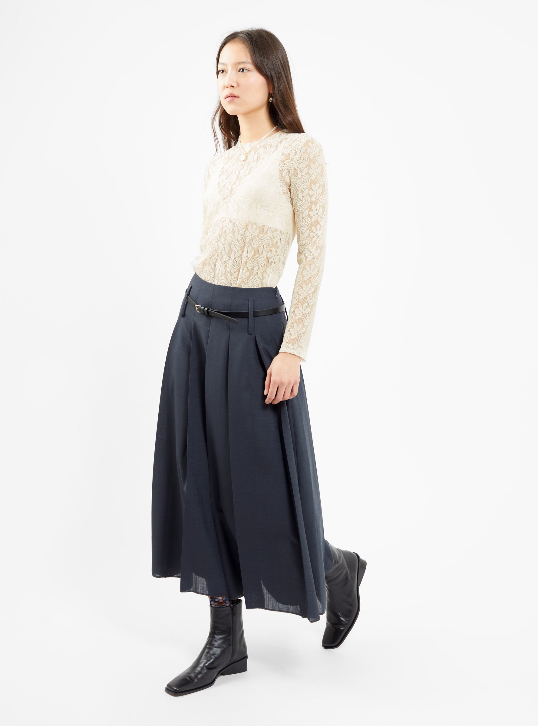  Rejina Pyo Odette Skirt Slate Blue - Size: UK12