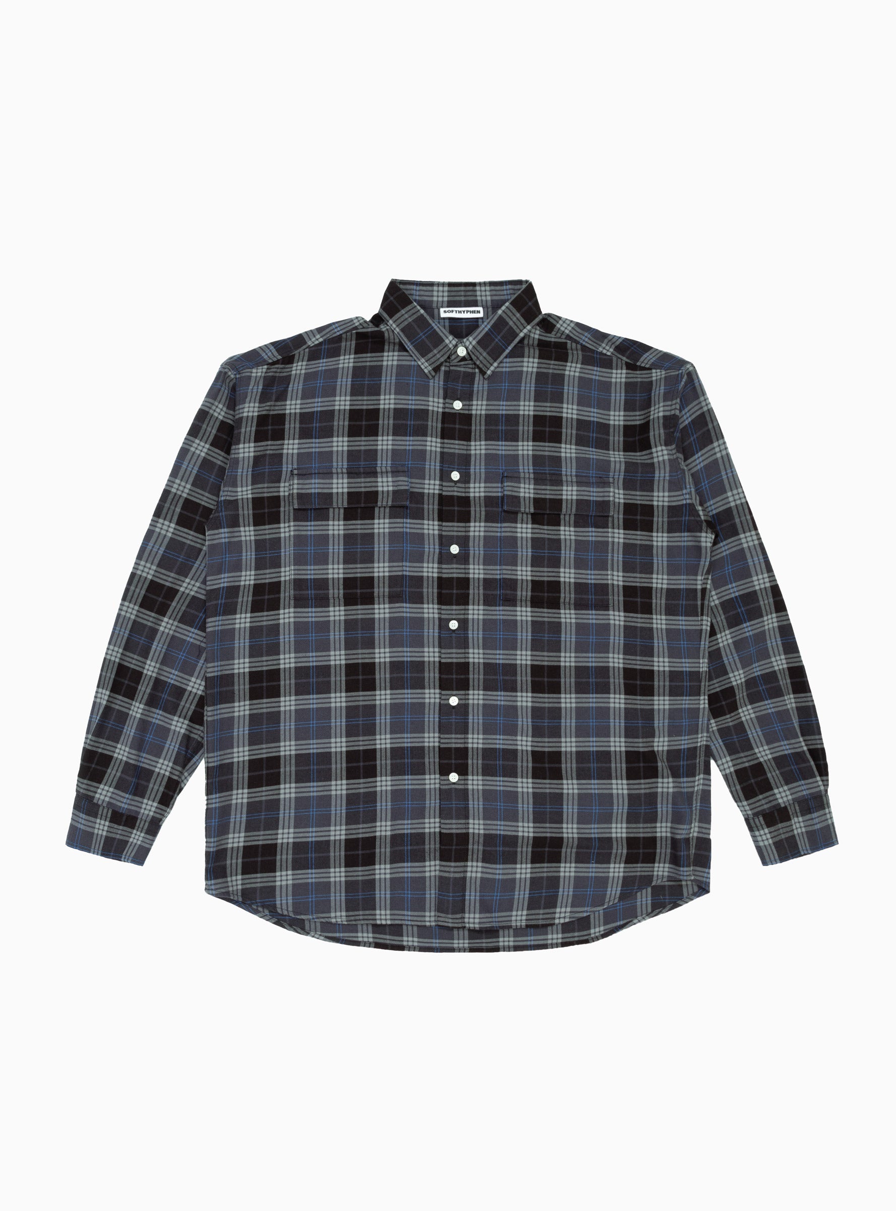  SOFTHYPHEN Flannel Shirt Grey Check