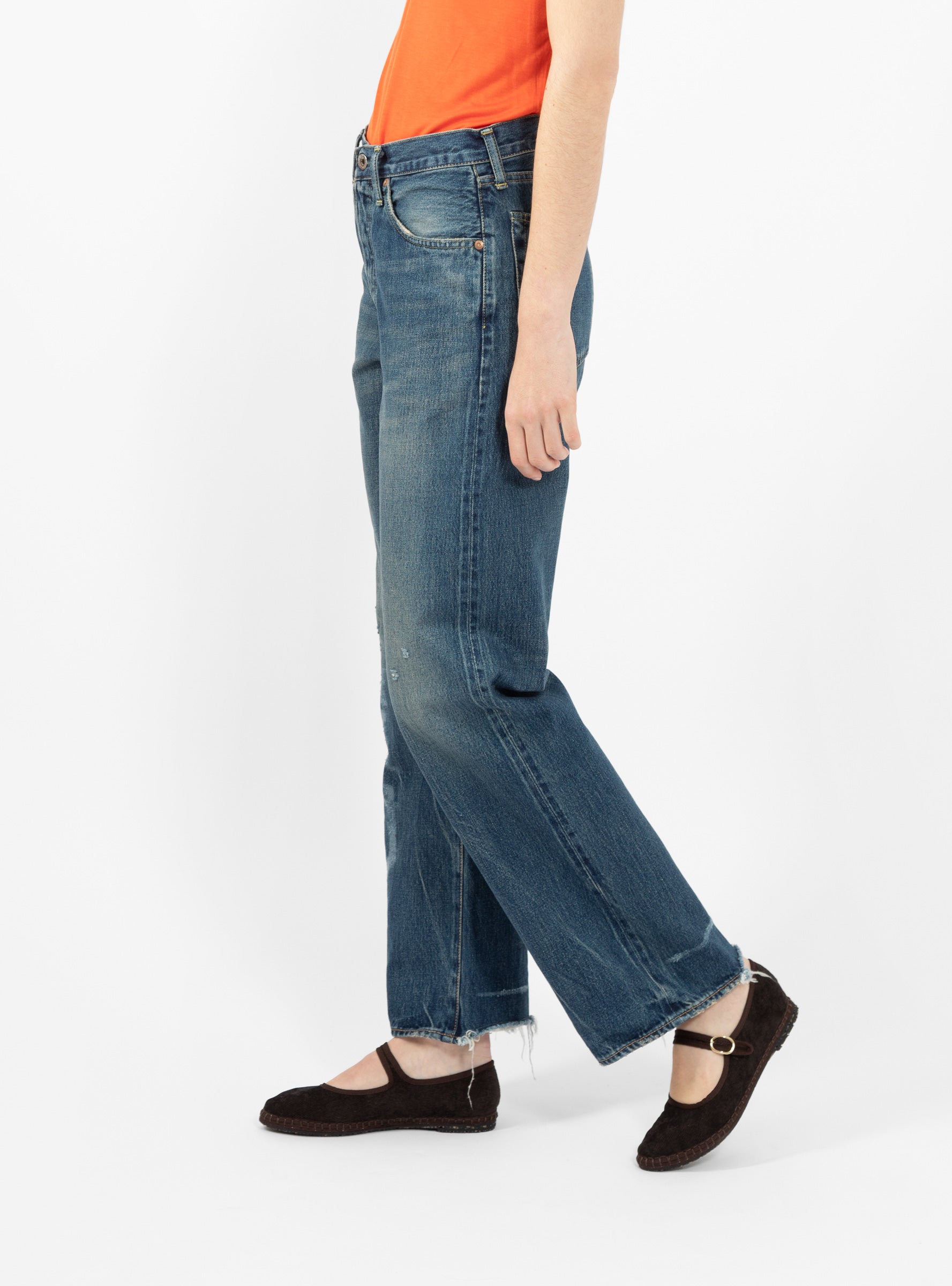  Chimala Distressed High-Rise Straight Jeans Blue