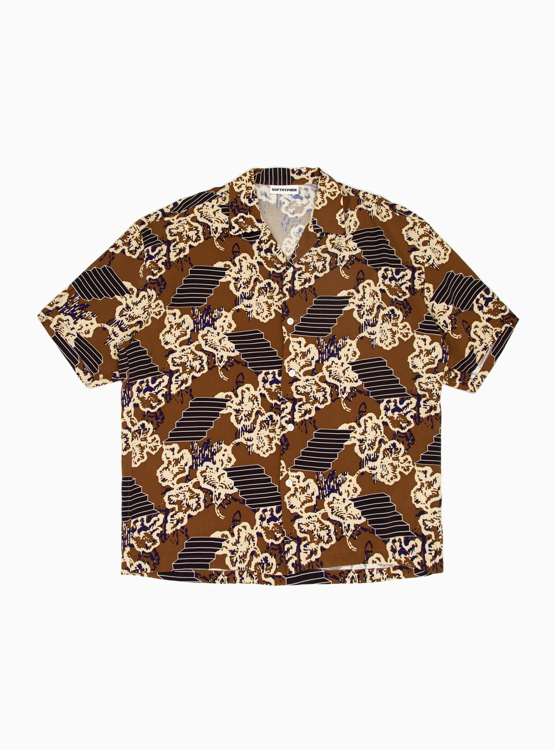  SOFTHYPHEN Patterned Shirt Brown